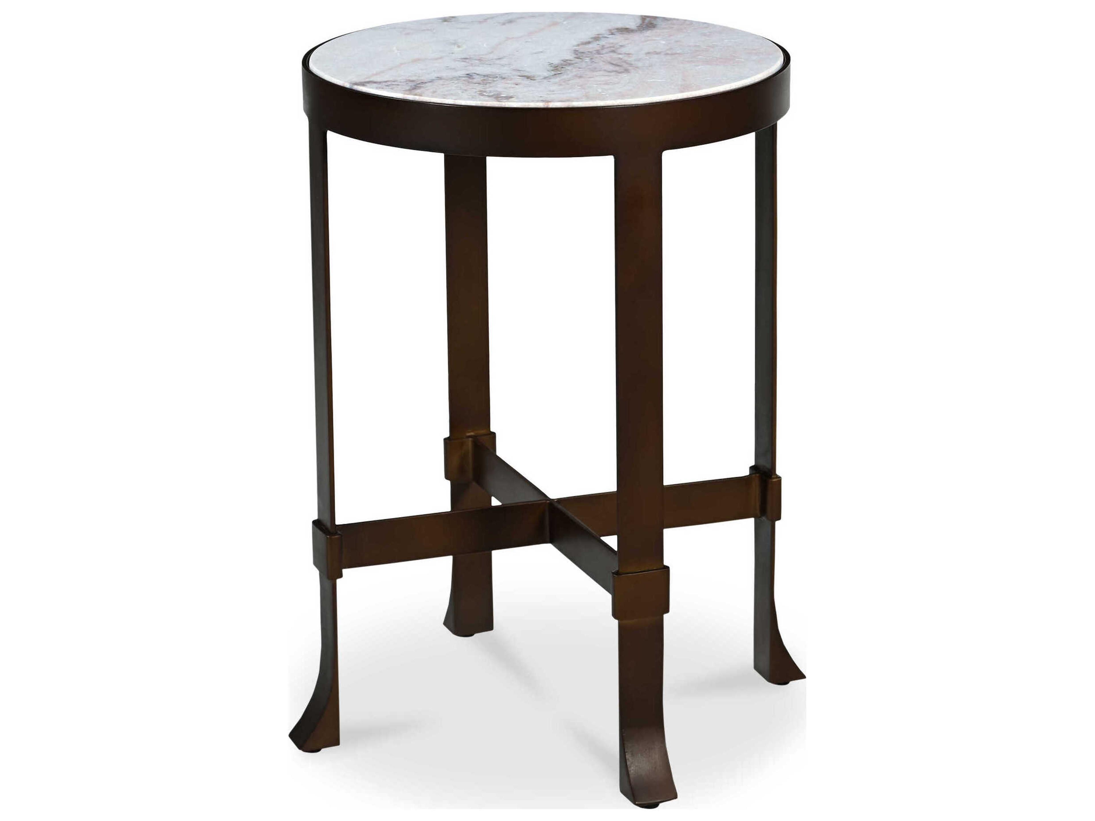 Moe's Home Holli Round Marble White End Table