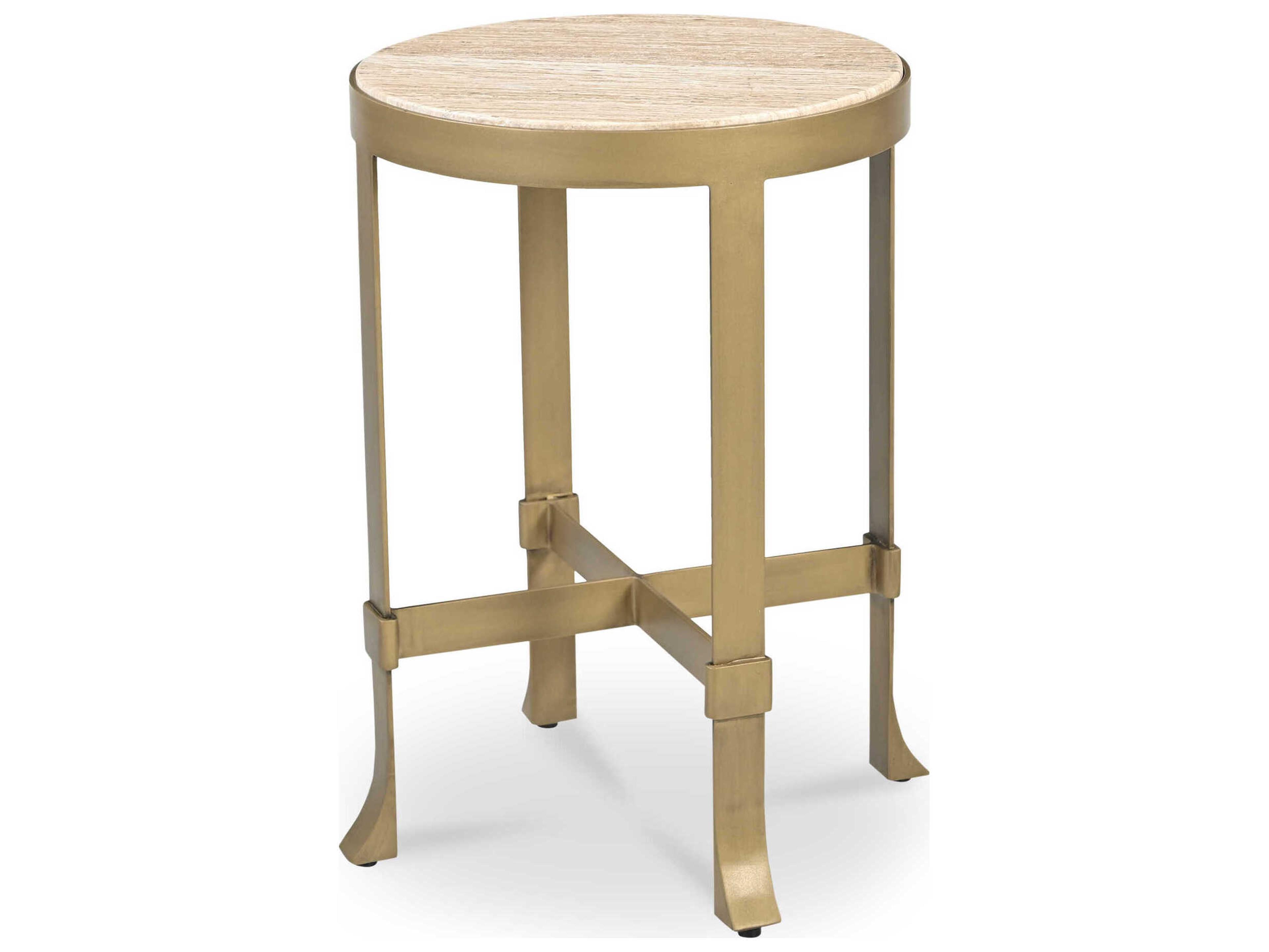 Moe's Home Holli Round Marble Beige End Table