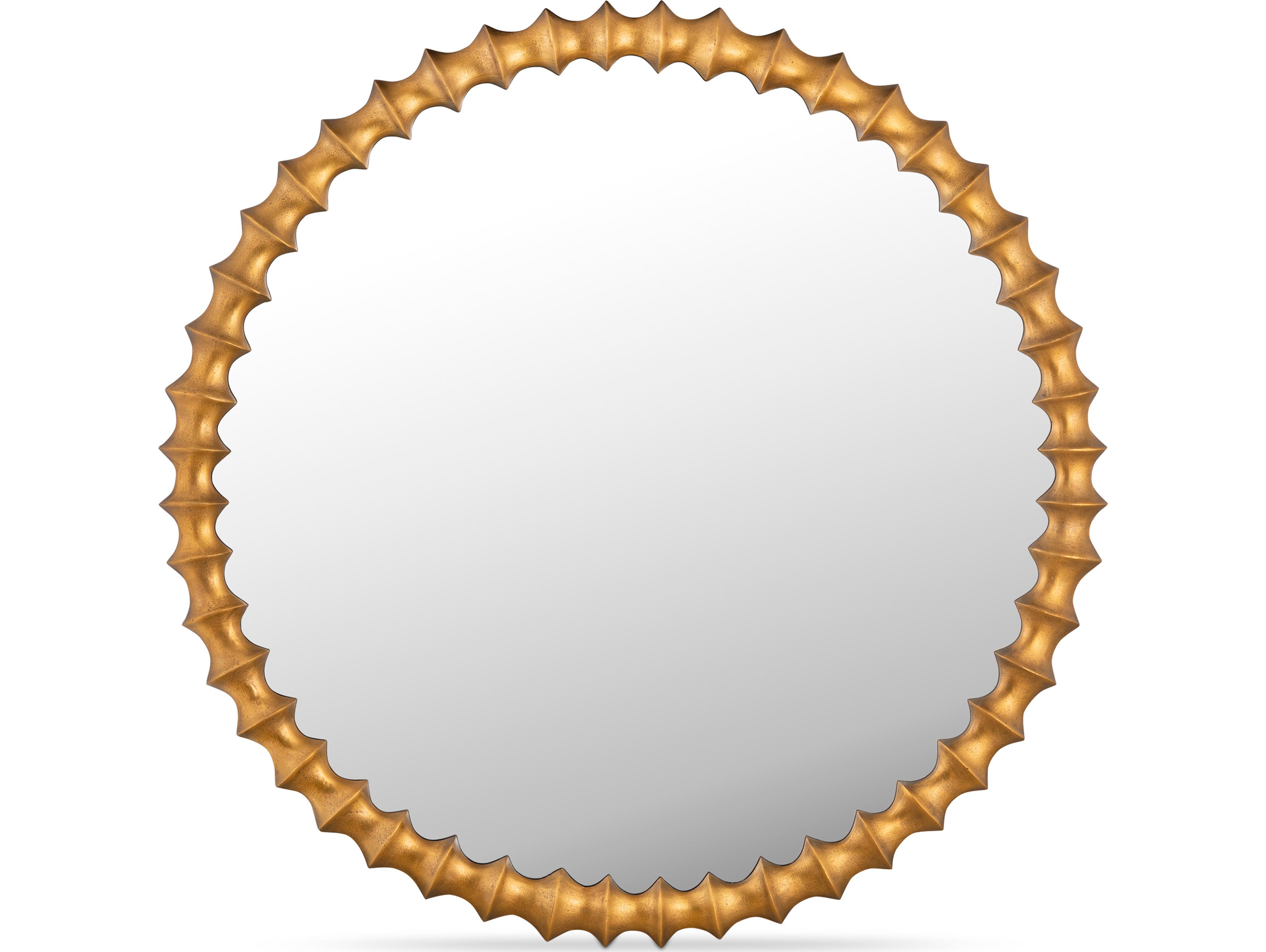 Moe's Home Whitby Aged Brass Wall Mirror Round