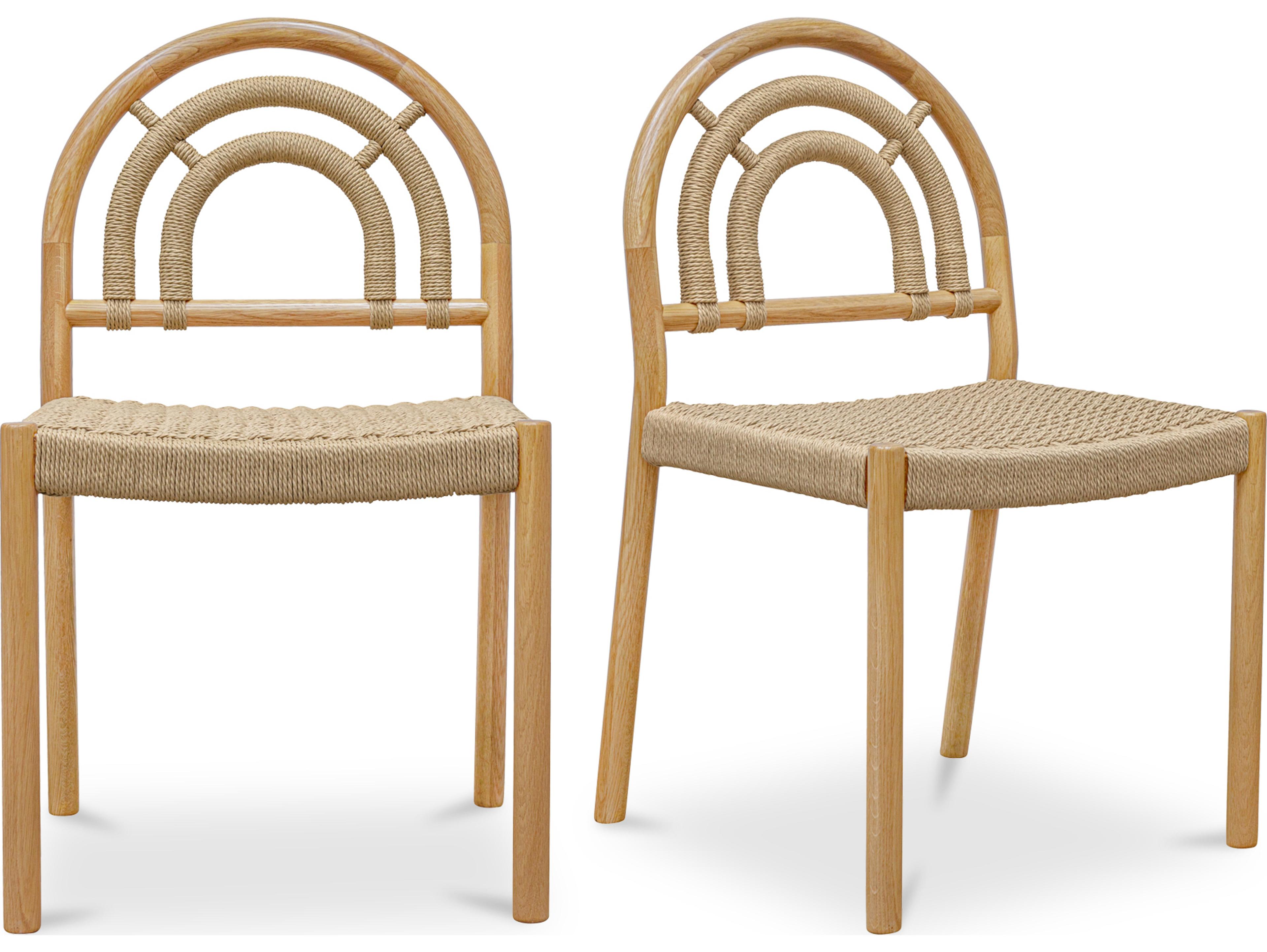 Moe's Home Avery Oak Wood Brown Side Dining Chair - Set of Two