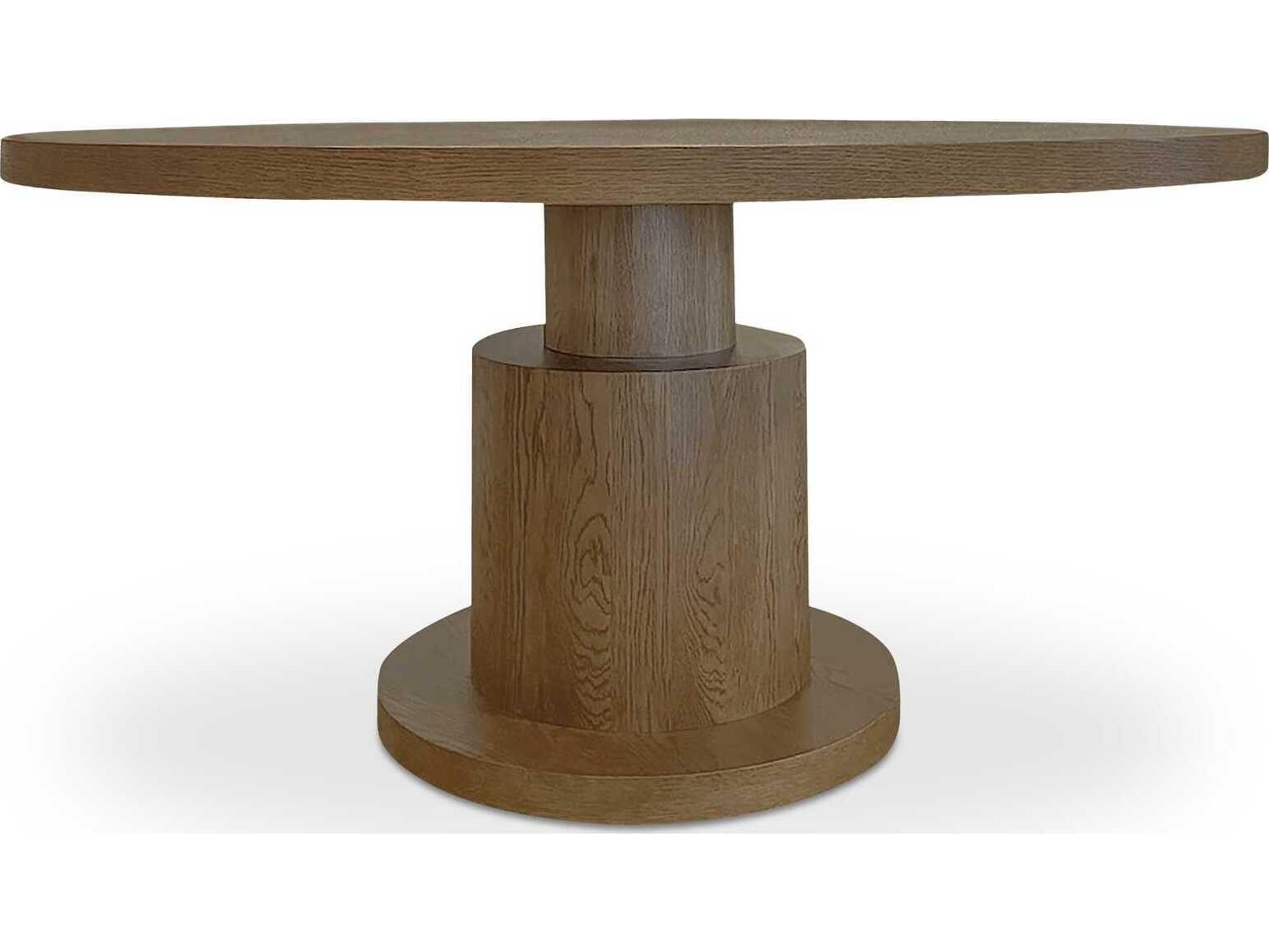 Moe's Home Clayton Round Wood Brown Dining Table