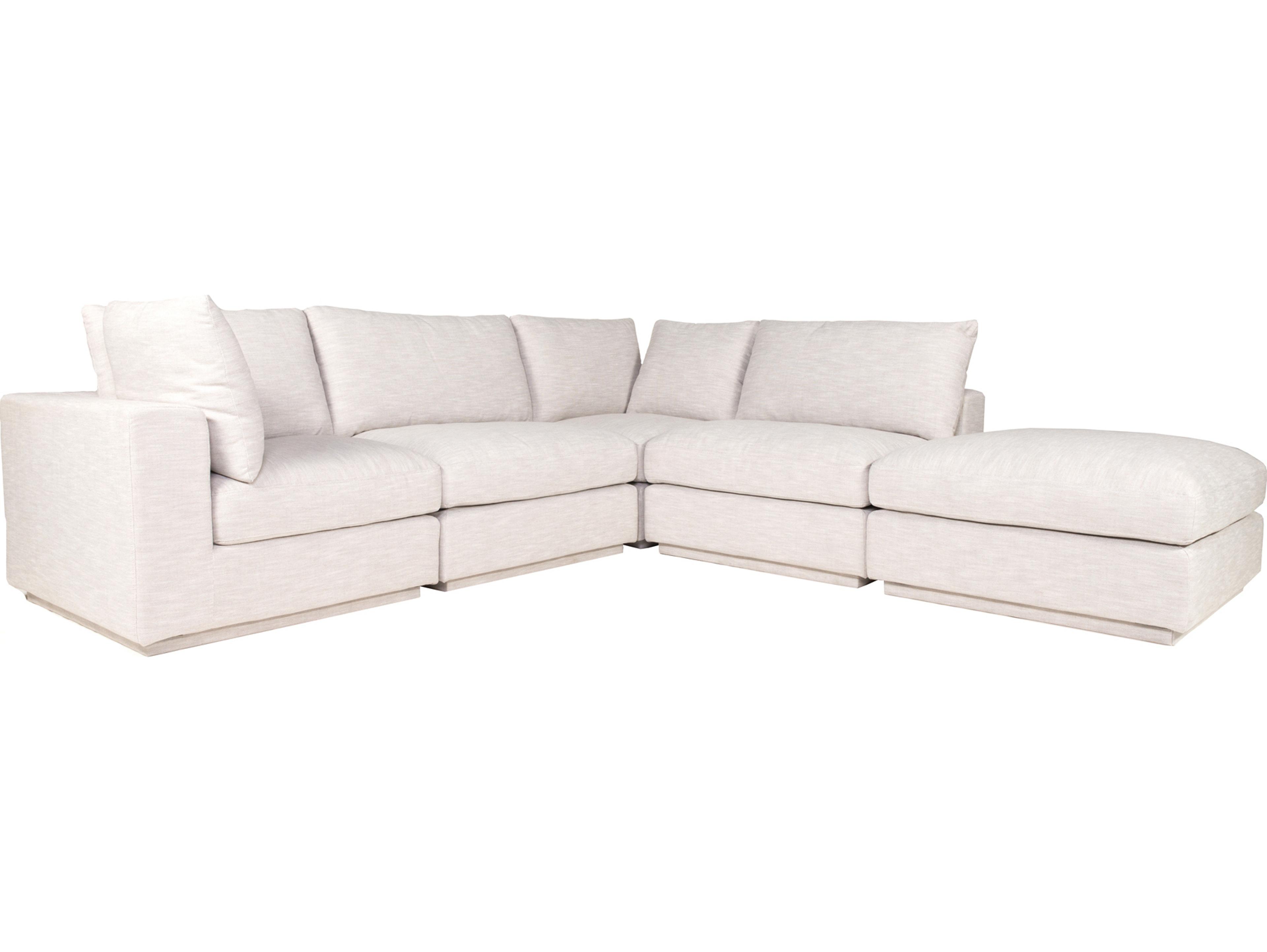 Moe's Home Justin White Upholstered Sectional Sofa