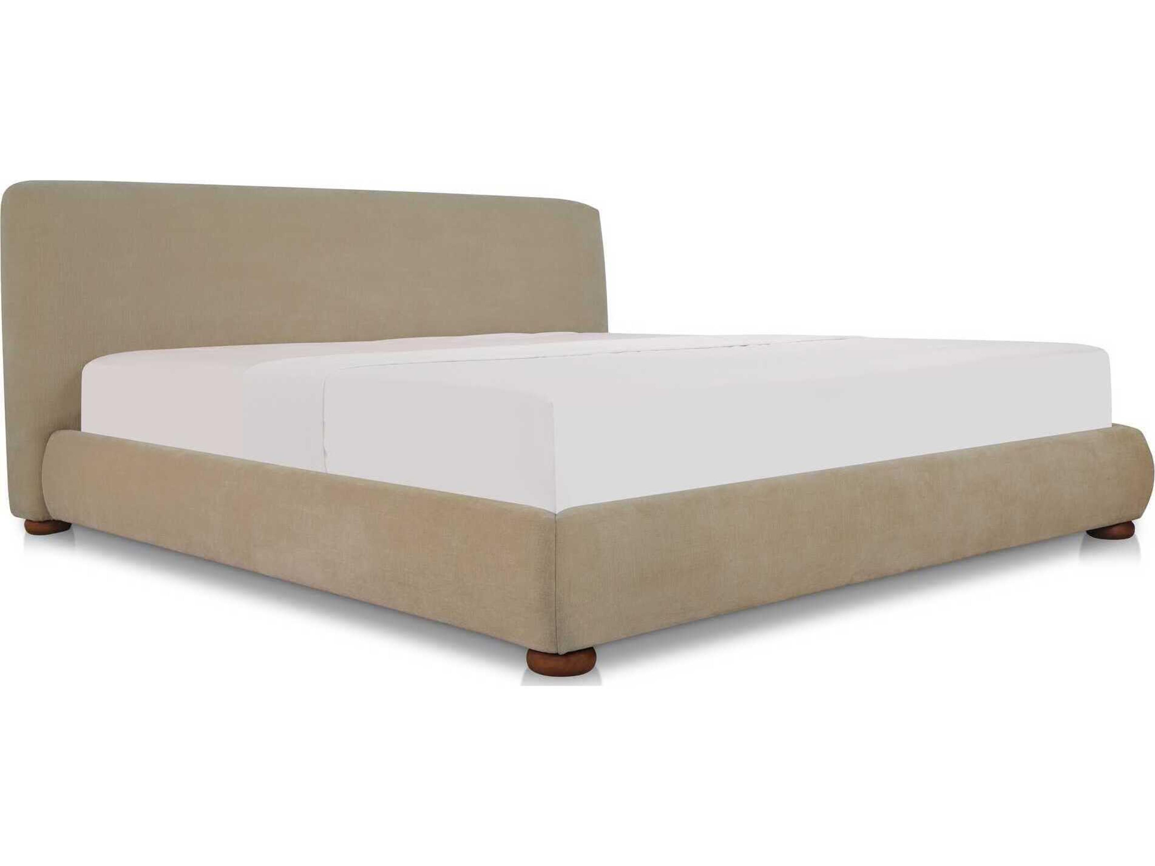 Moe's Home Beau Beige Plywood Upholstered Queen Platform Bed