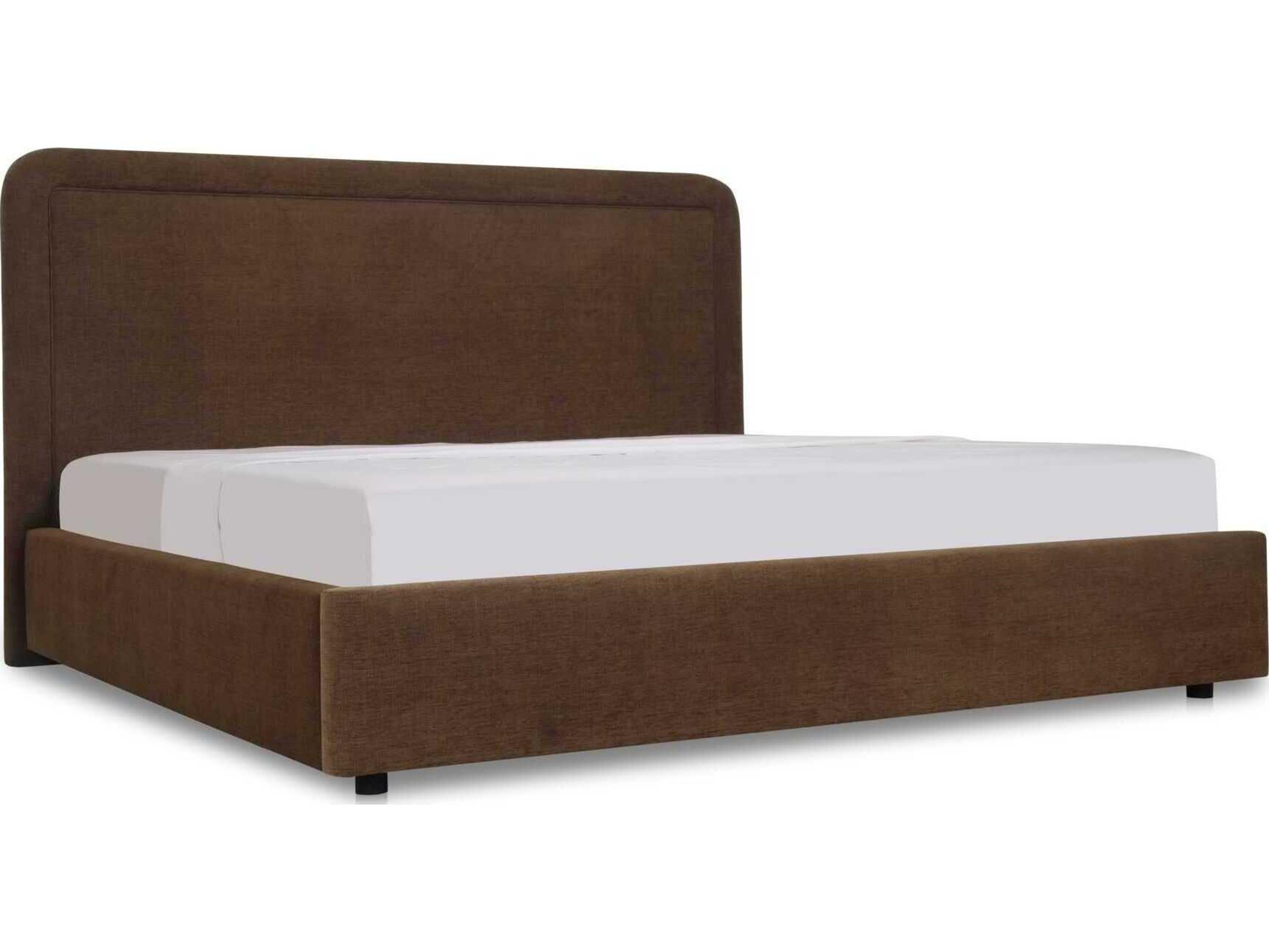Moe's Home Simon Brown Plywood Upholstered Queen Platform Bed