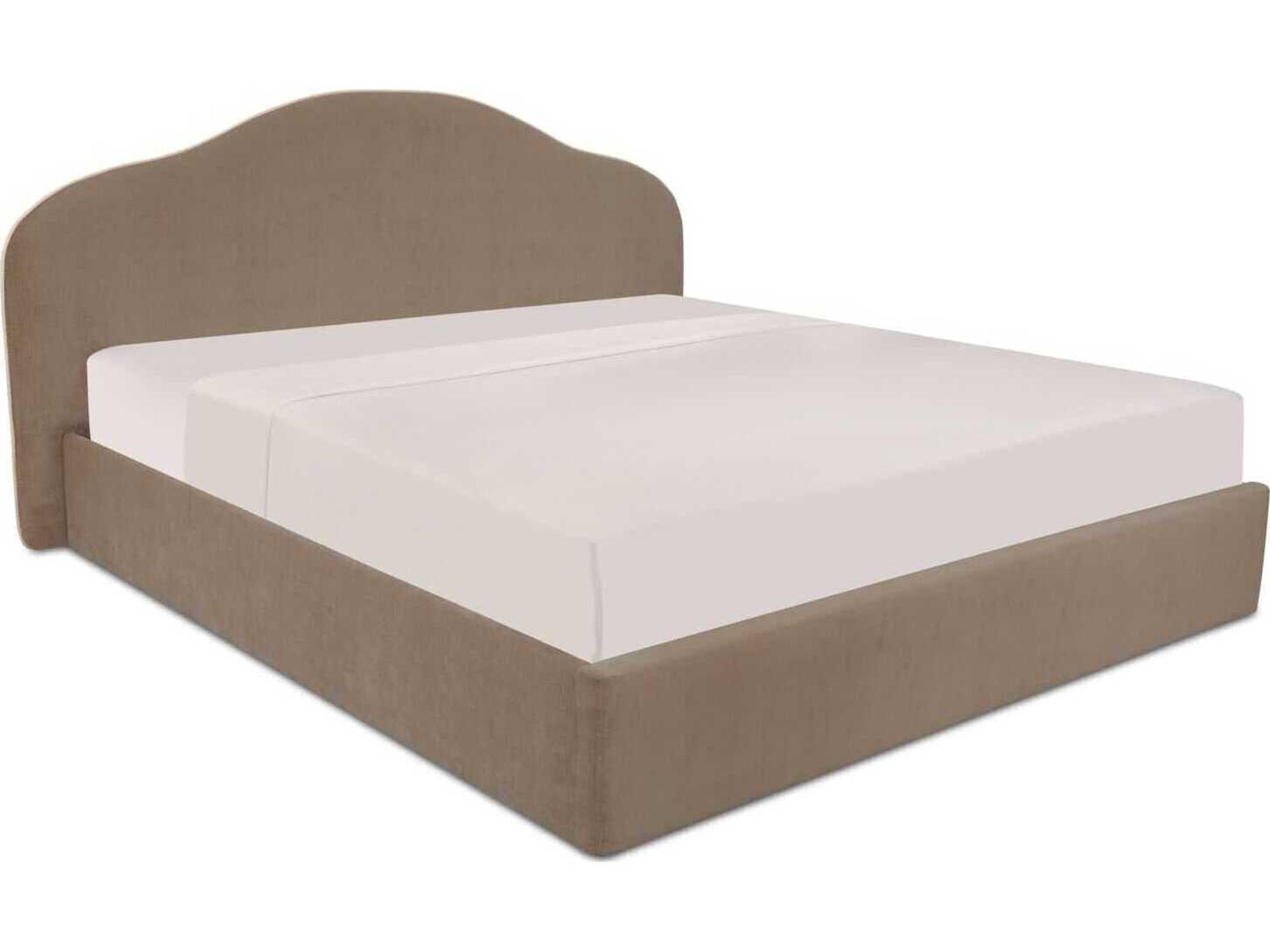 Moe's Home Maggie Taupe Brown Solid Wood King Platform Bed