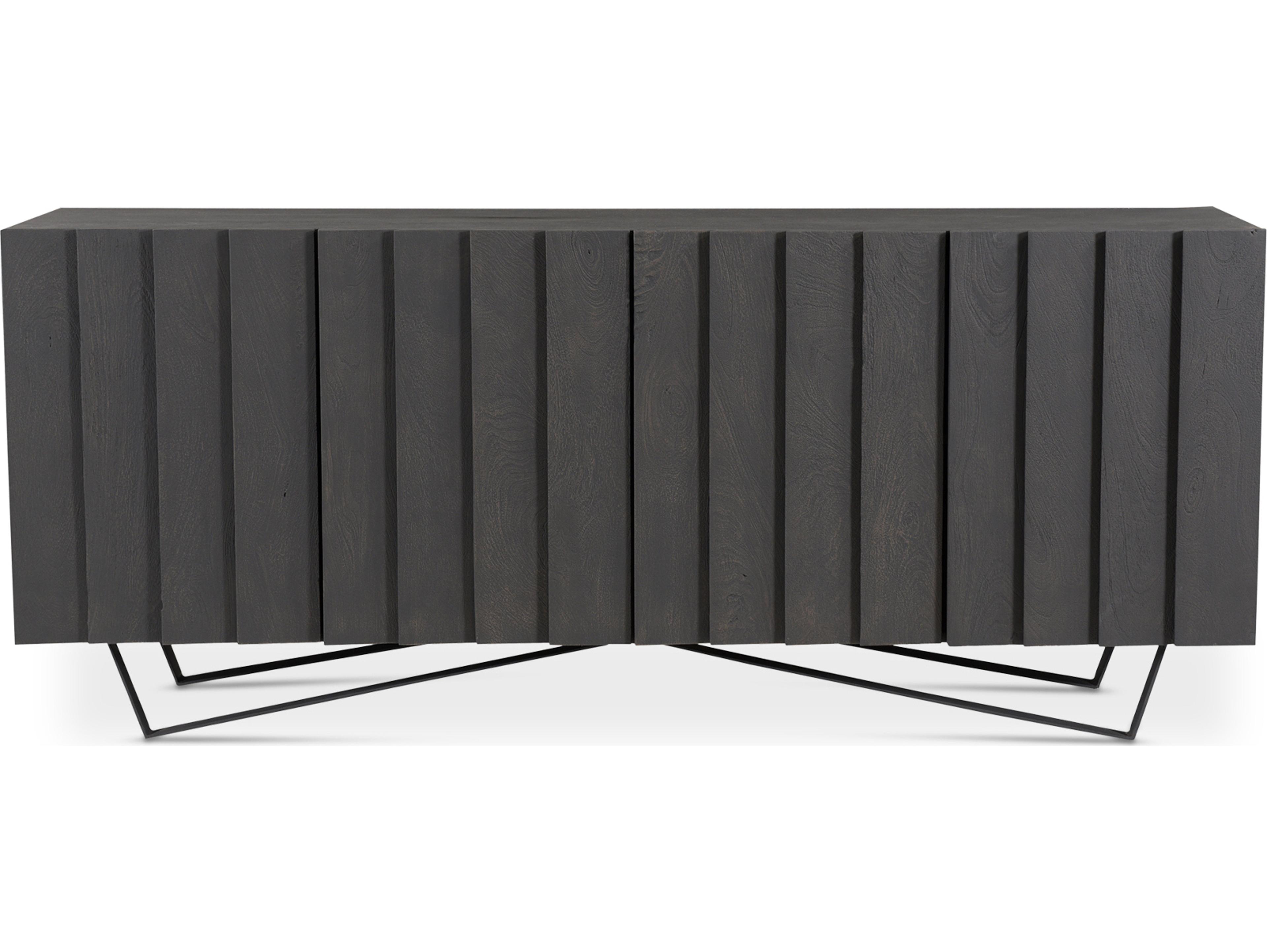 Moe's Home 71" Mango Wood Grey Sand Blasted Black Sideboard