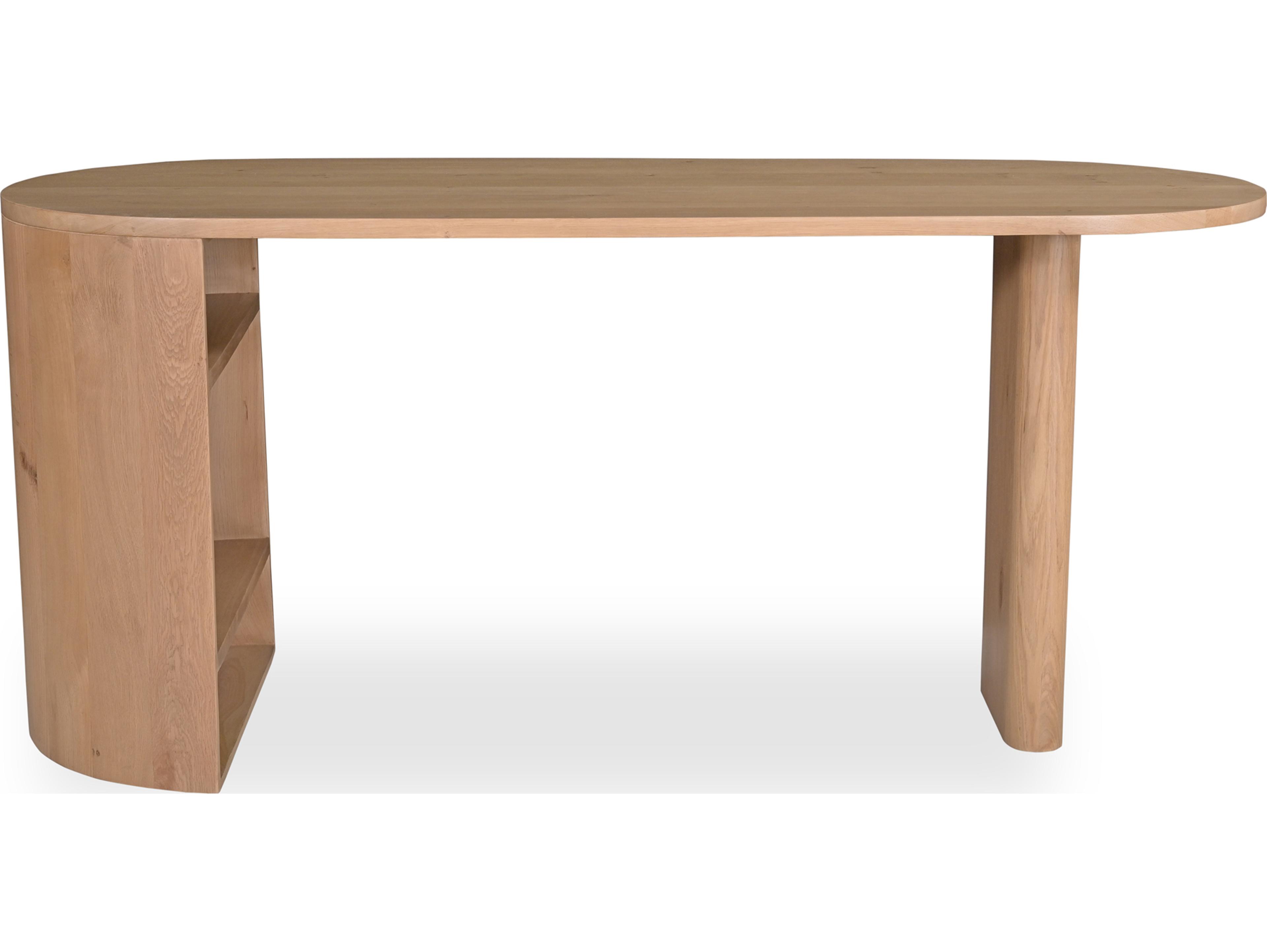Moe's Home Theo Natural Beige Oak Wood Writing Desk