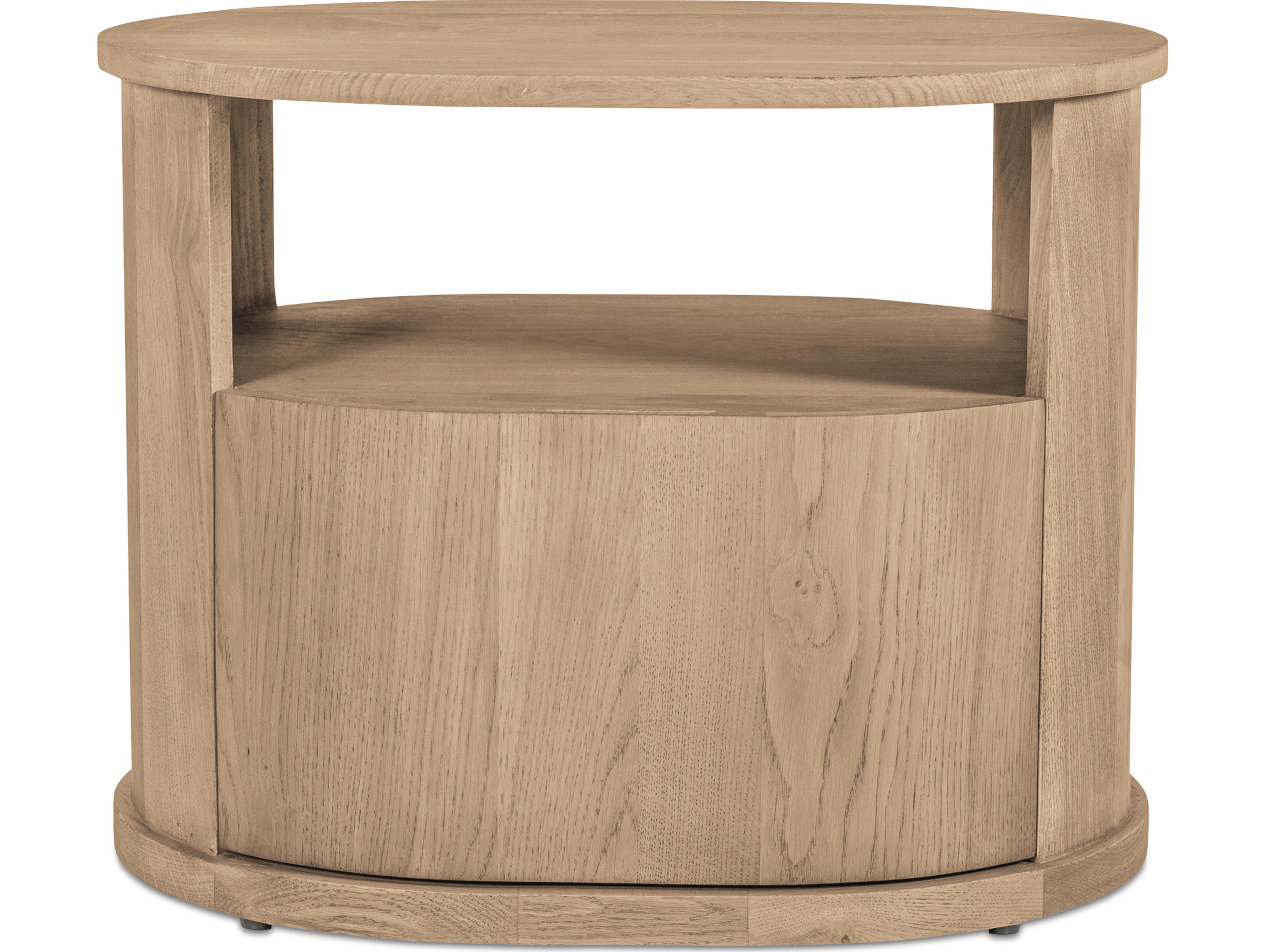 Tommy 1-Drawer Beige Oak Wood Nightstand