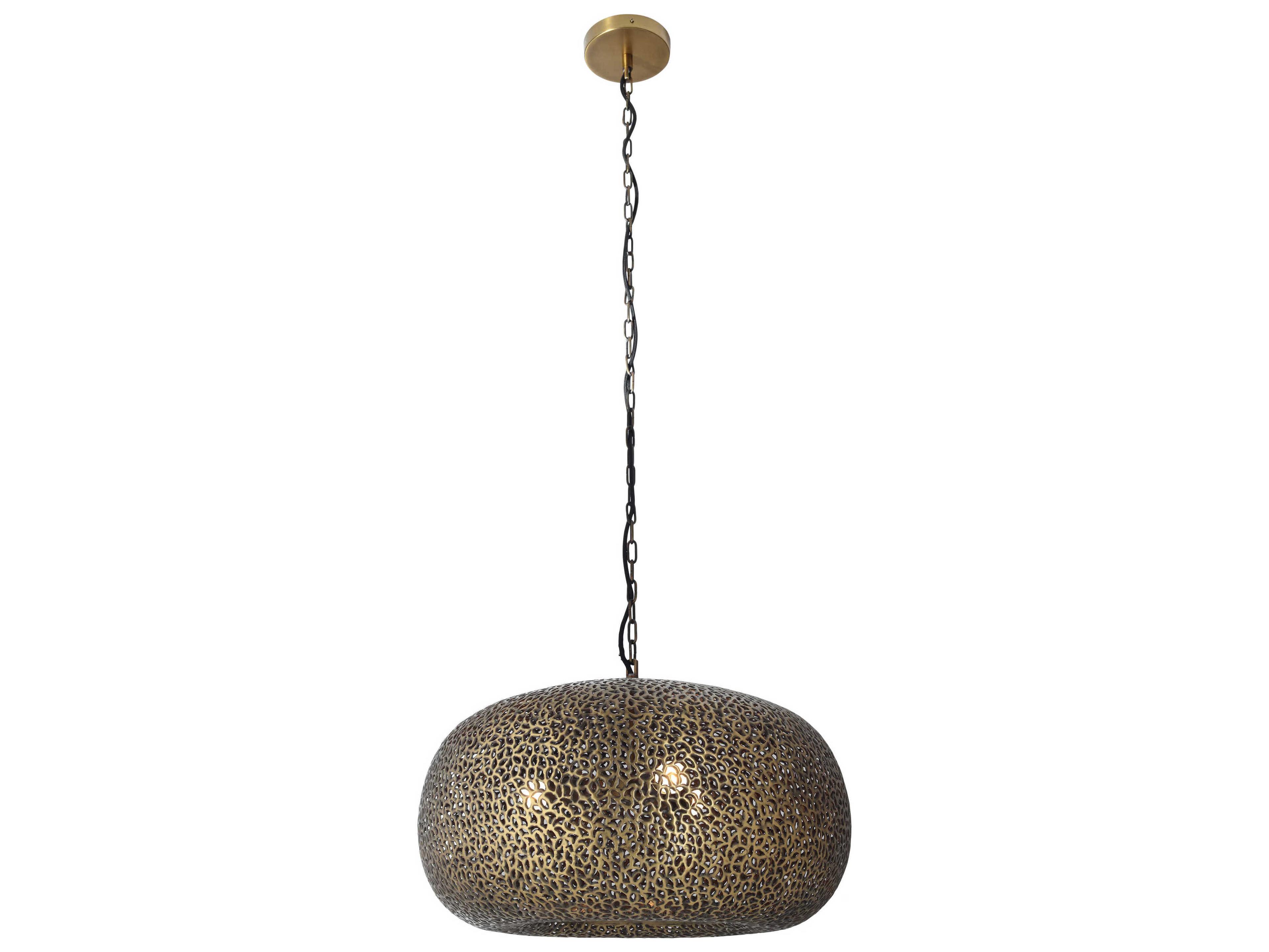 Metropolitan Moradabad 3-Light Brass Antique Pendant