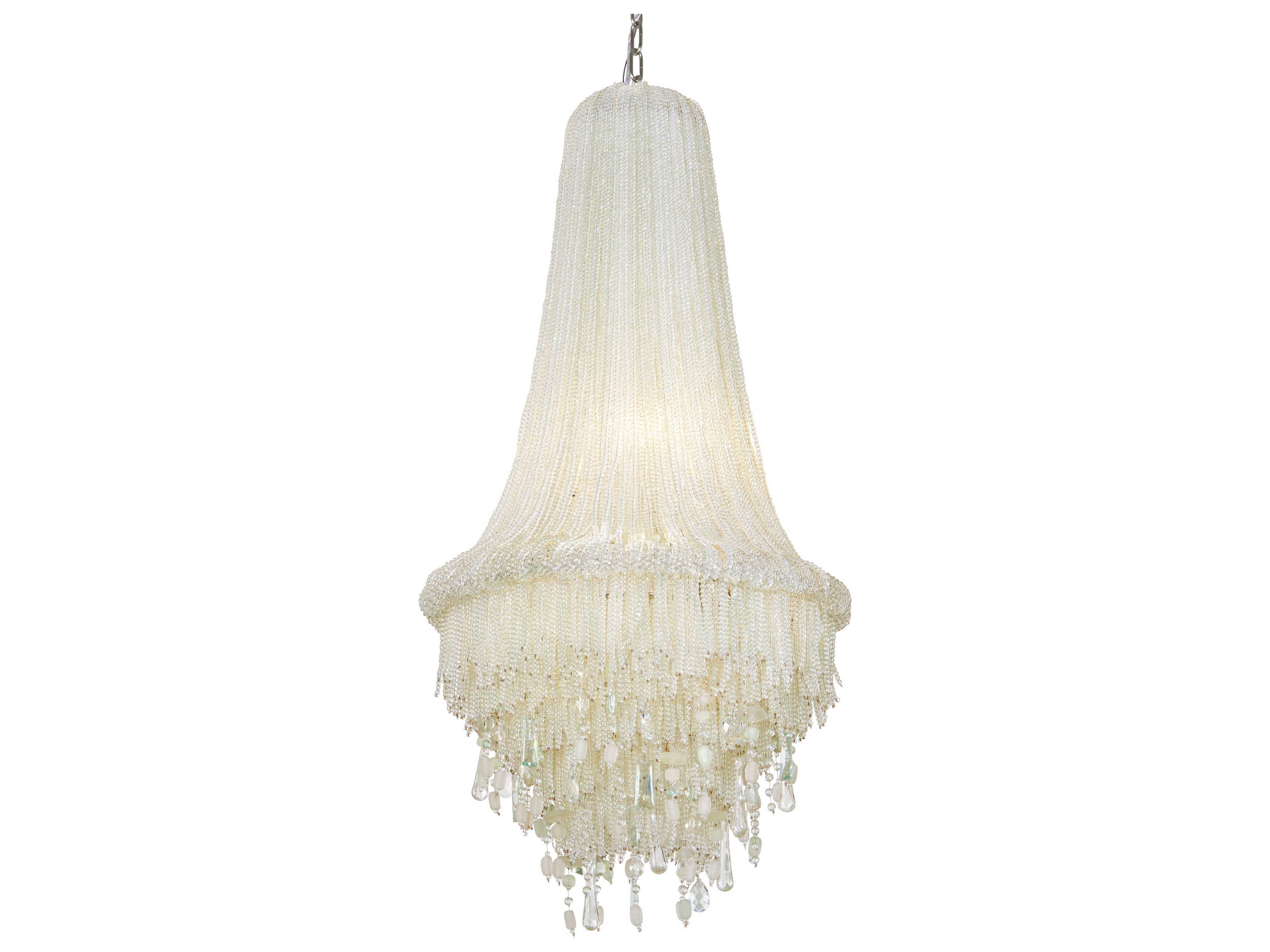 Metropolitan Crystal Reign 4-Light Polished Nickel White Empire Pendant