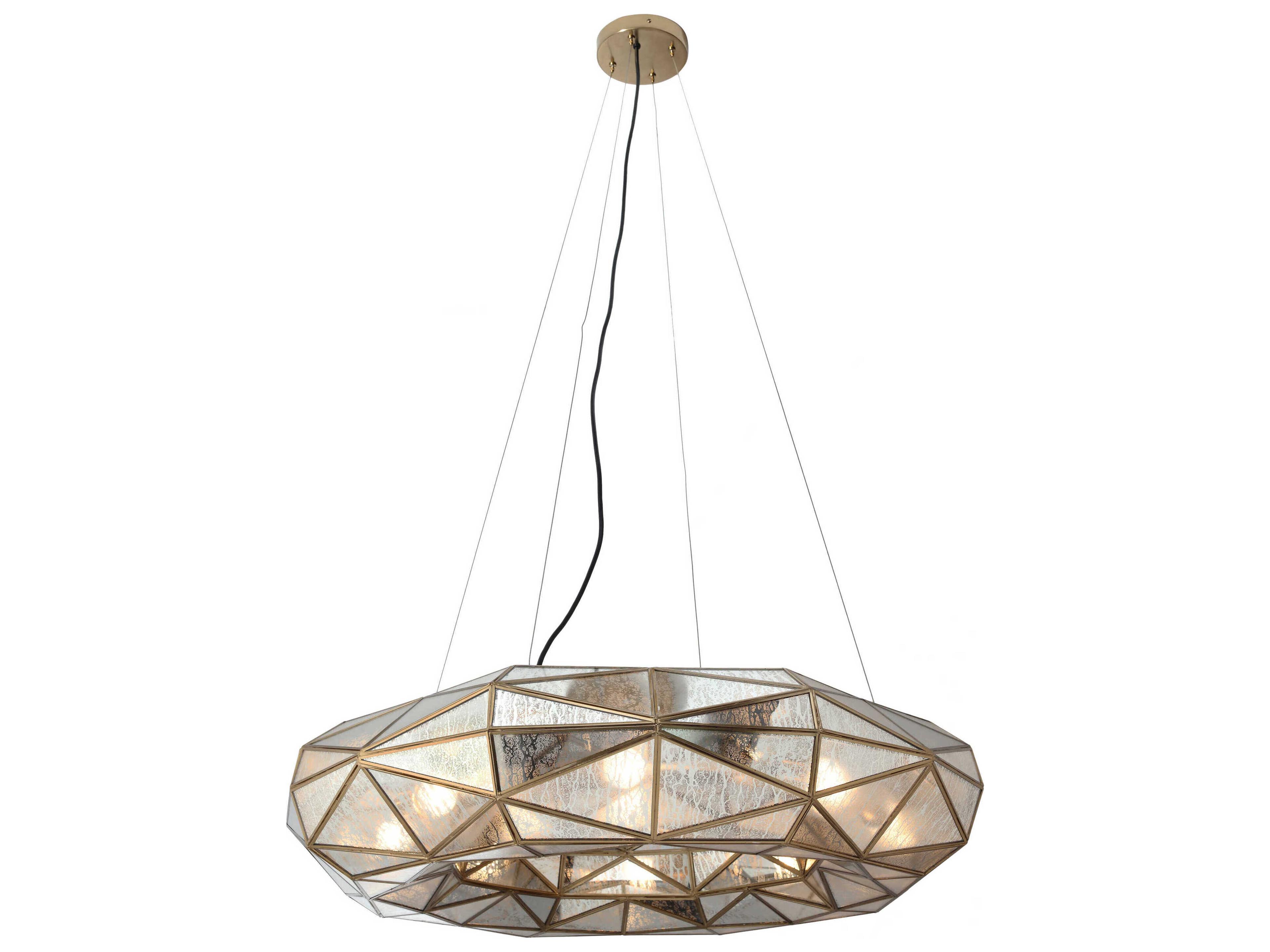 Metropolitan Geo-gem 8-Light Brass Antique Round Chandelier