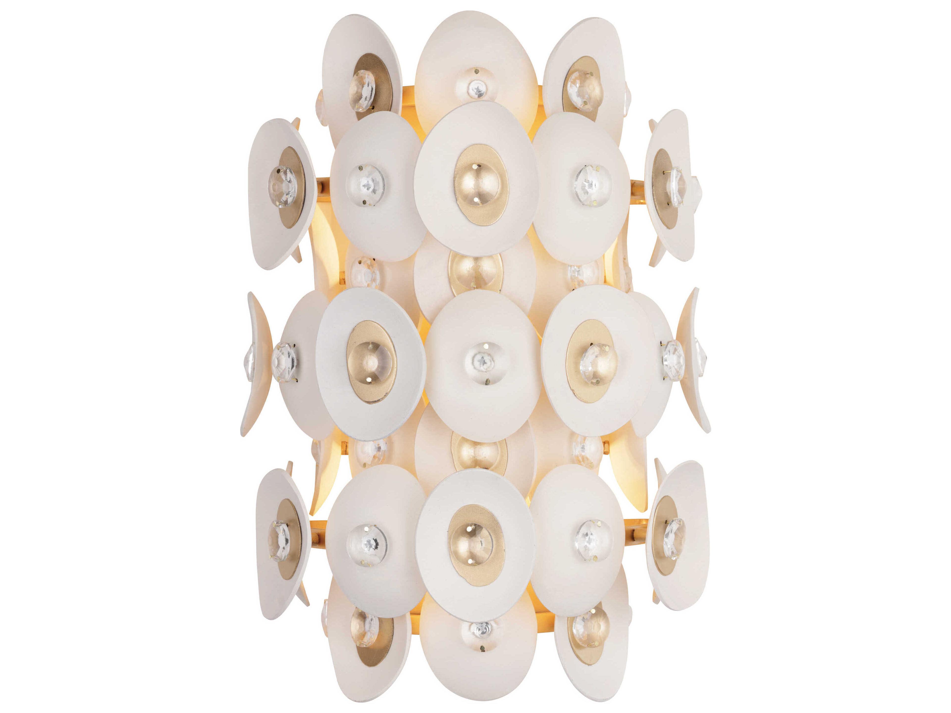 Metropolitan Niu 2-Light Coconut Shell Gold White Wall Sconce