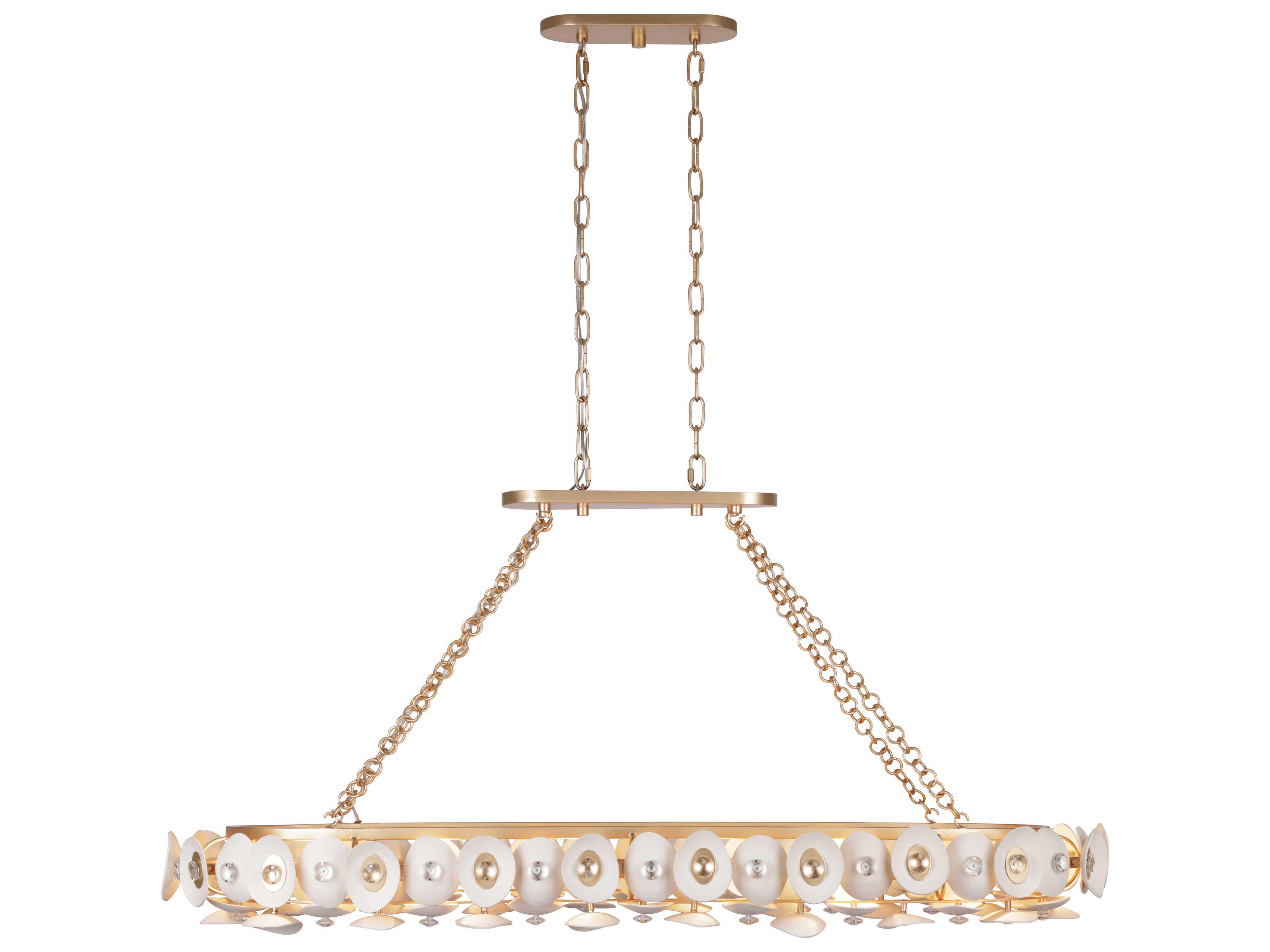 Metropolitan Niu 14-Light Coconut Shell Gold White Island Pendant