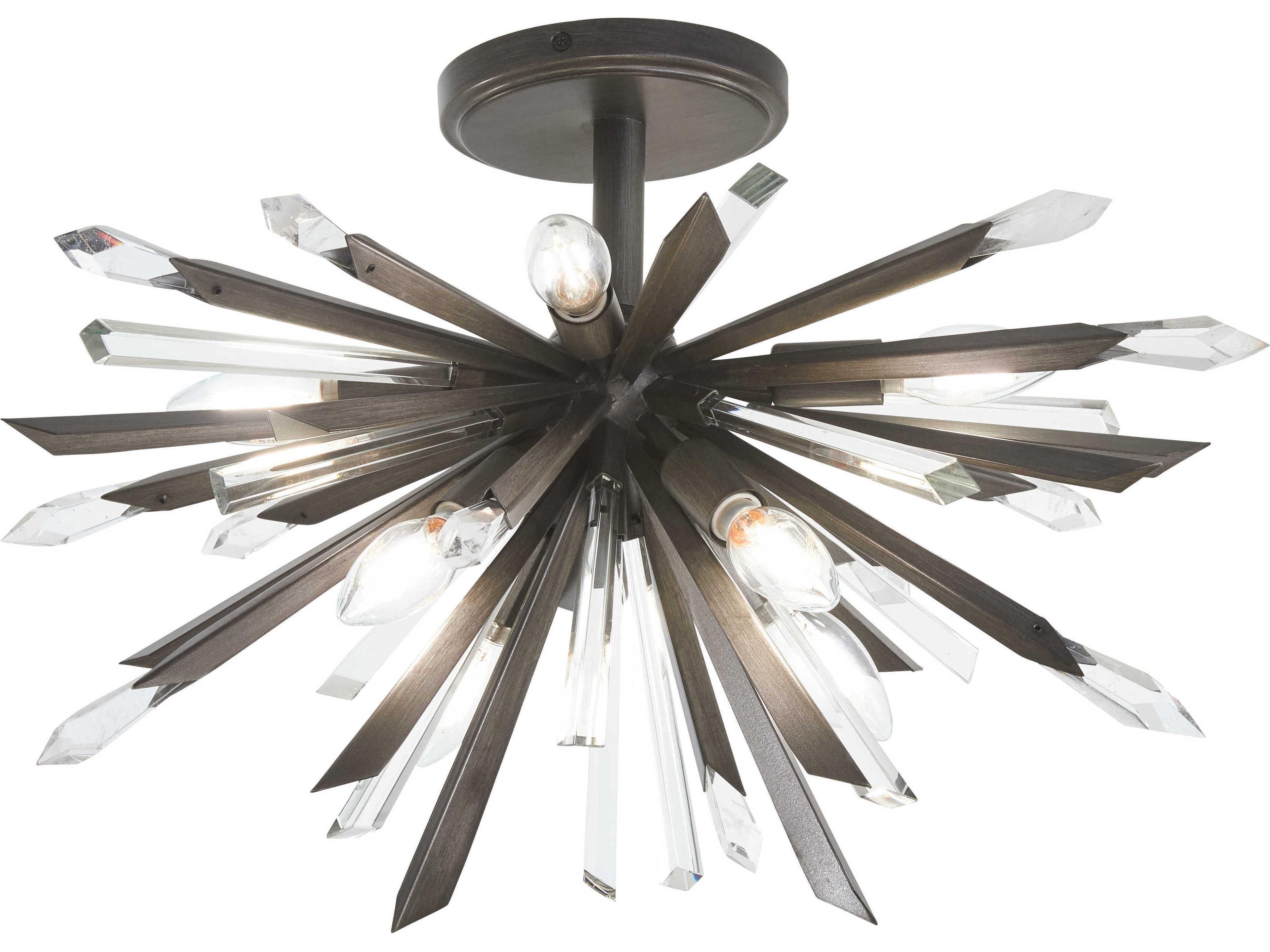 Metropolitan Elsa 8-Light Midnight Graphite Gray Sputnik Semi Flush Mount