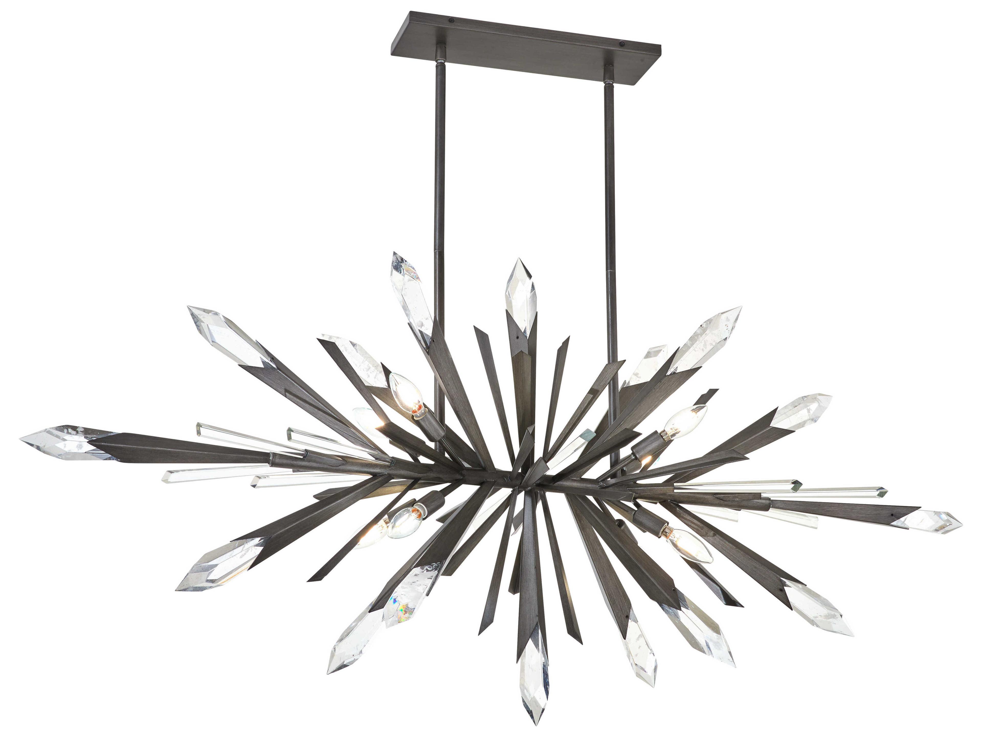 Metropolitan Elsa 8-Light Midnight Graphite Gray Sputnik Island Pendant