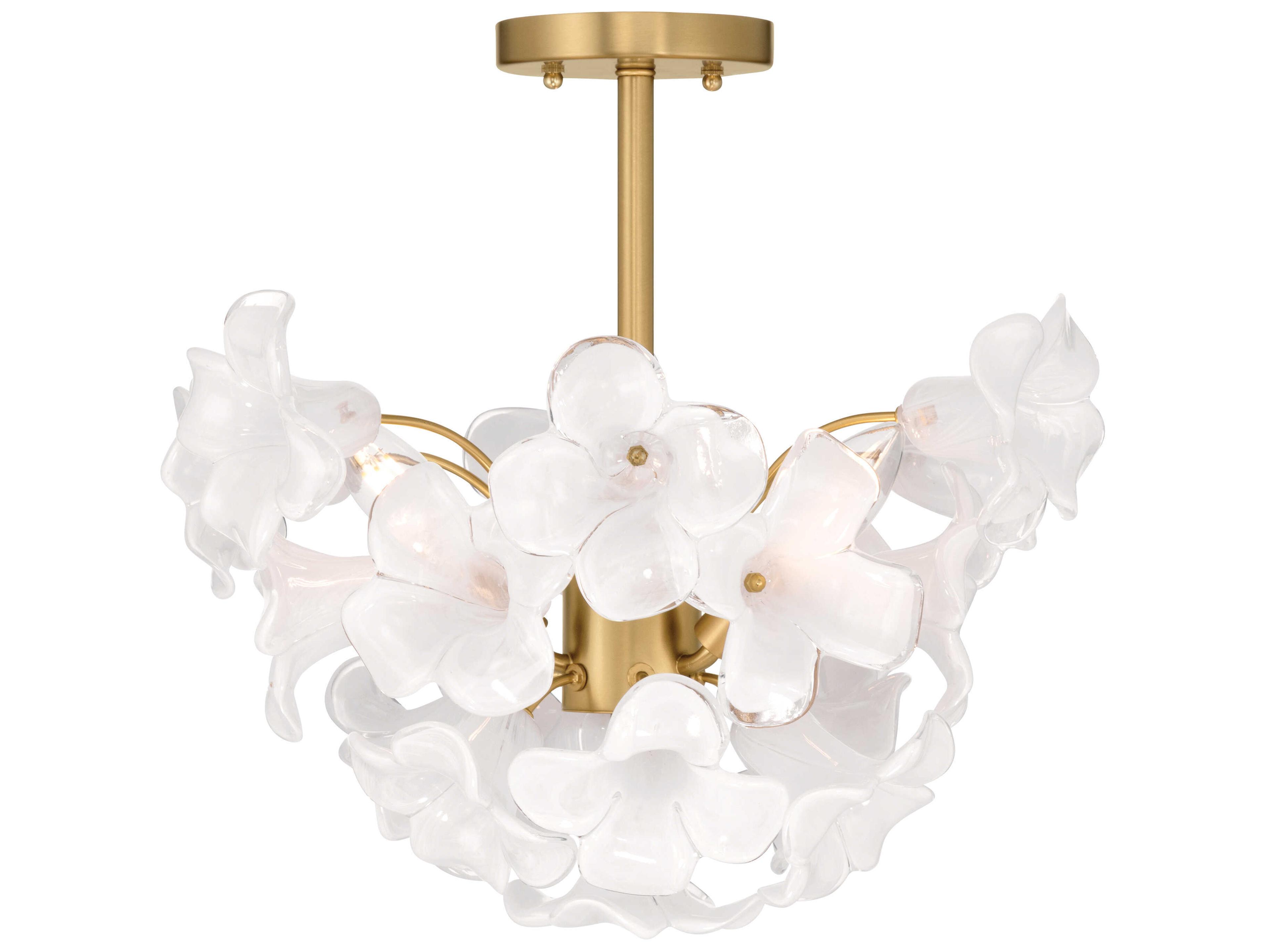 Metropolitan Bloome 3-Light Legacy Brass Semi Flush Mount