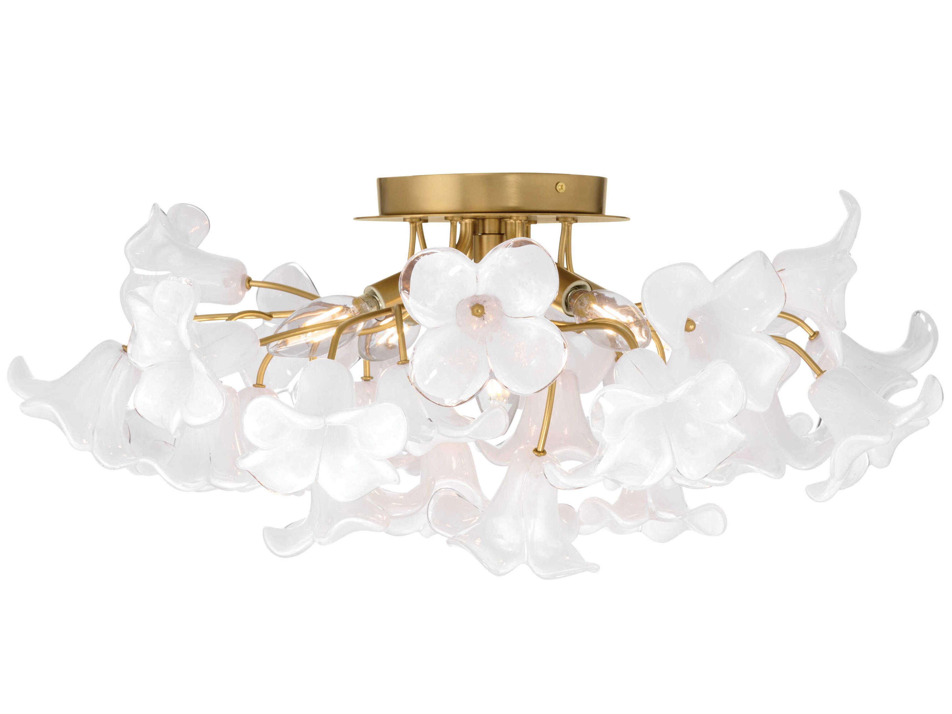 Metropolitan Bloome 5-Light Legacy Brass Semi Flush Mount