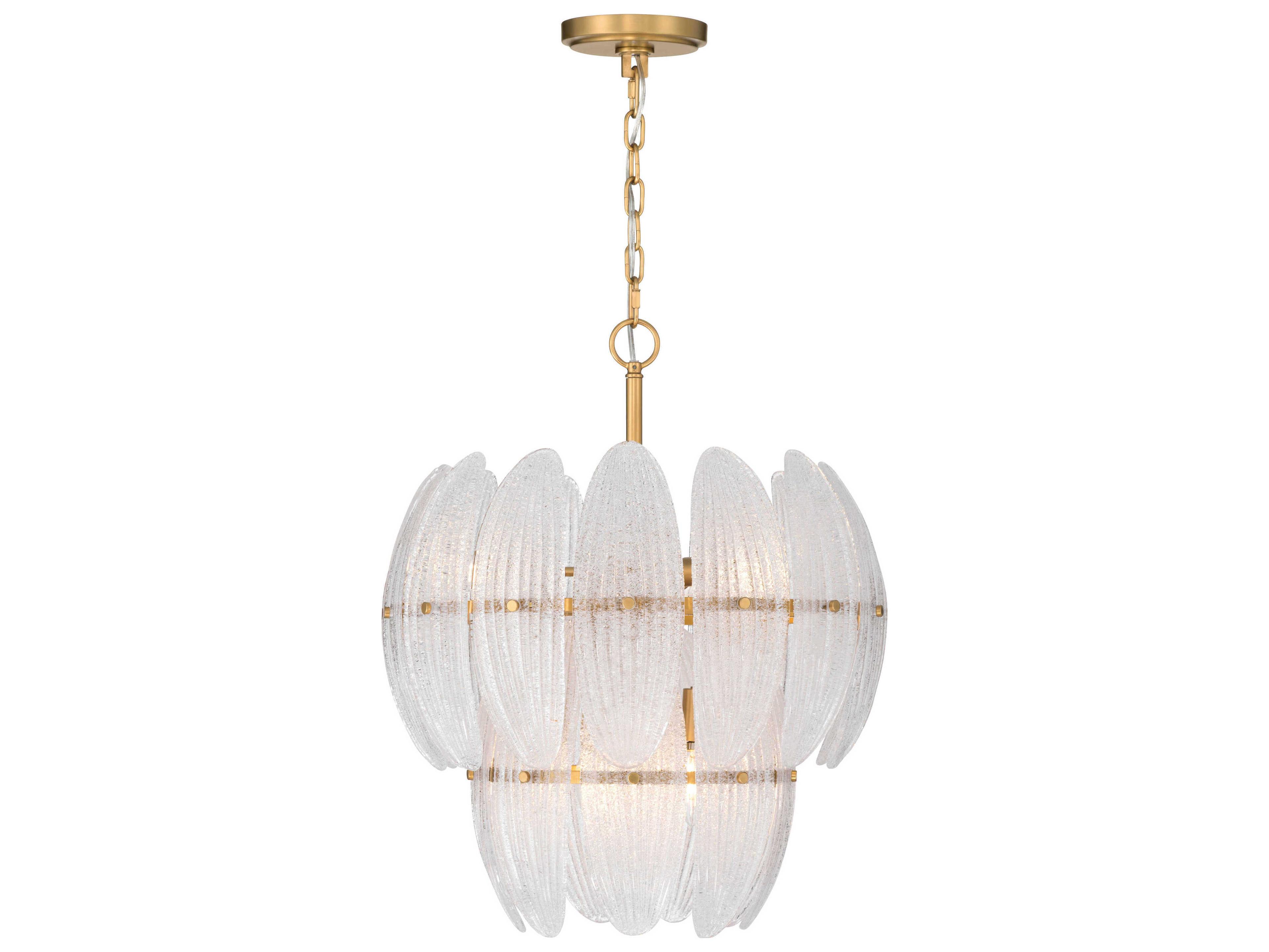Metropolitan Marclaire 6-Light Legacy Brass Clear Tiered Pendant