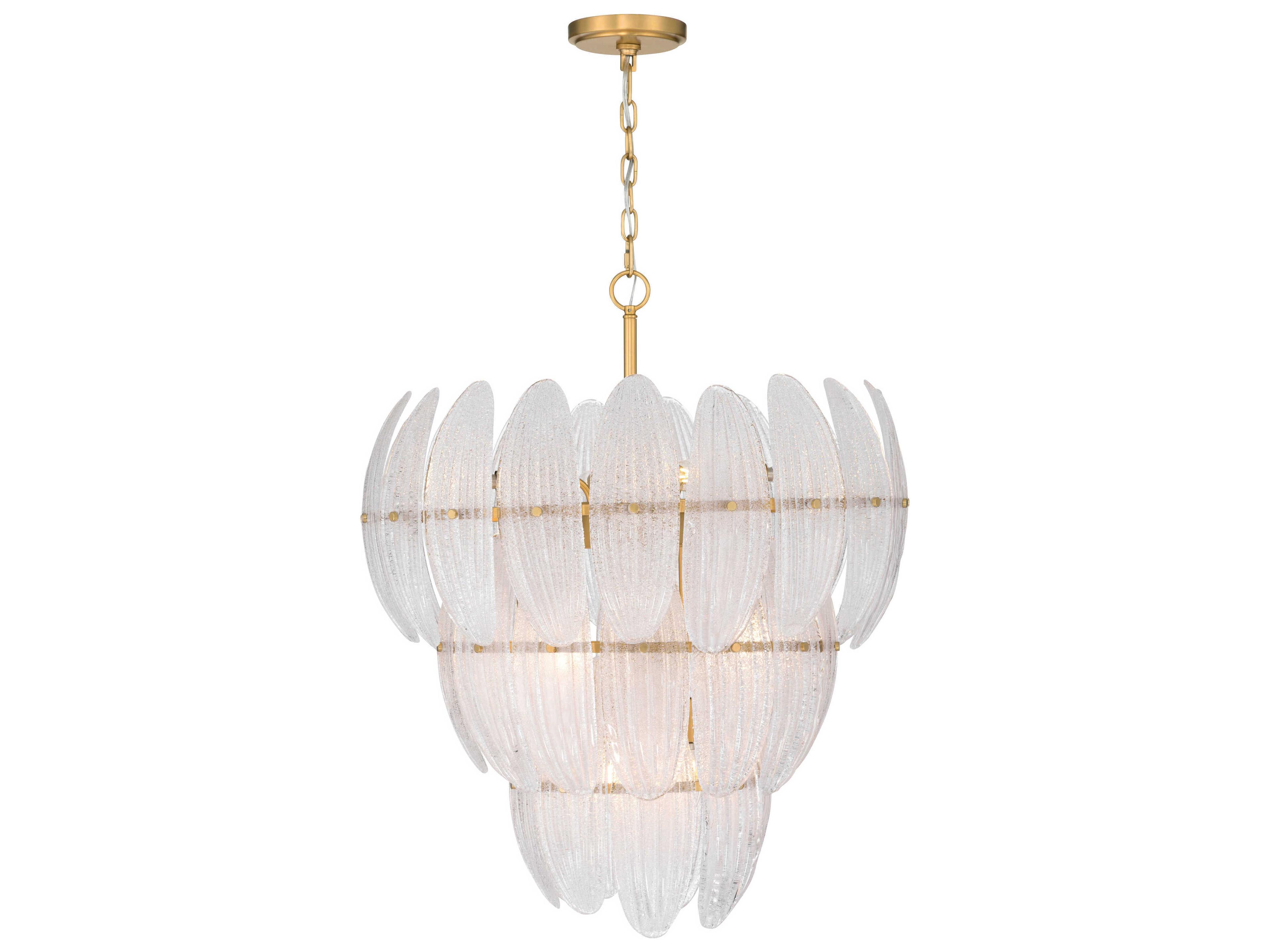 Metropolitan Marclaire 11-Light Legacy Brass Clear Tiered Pendant