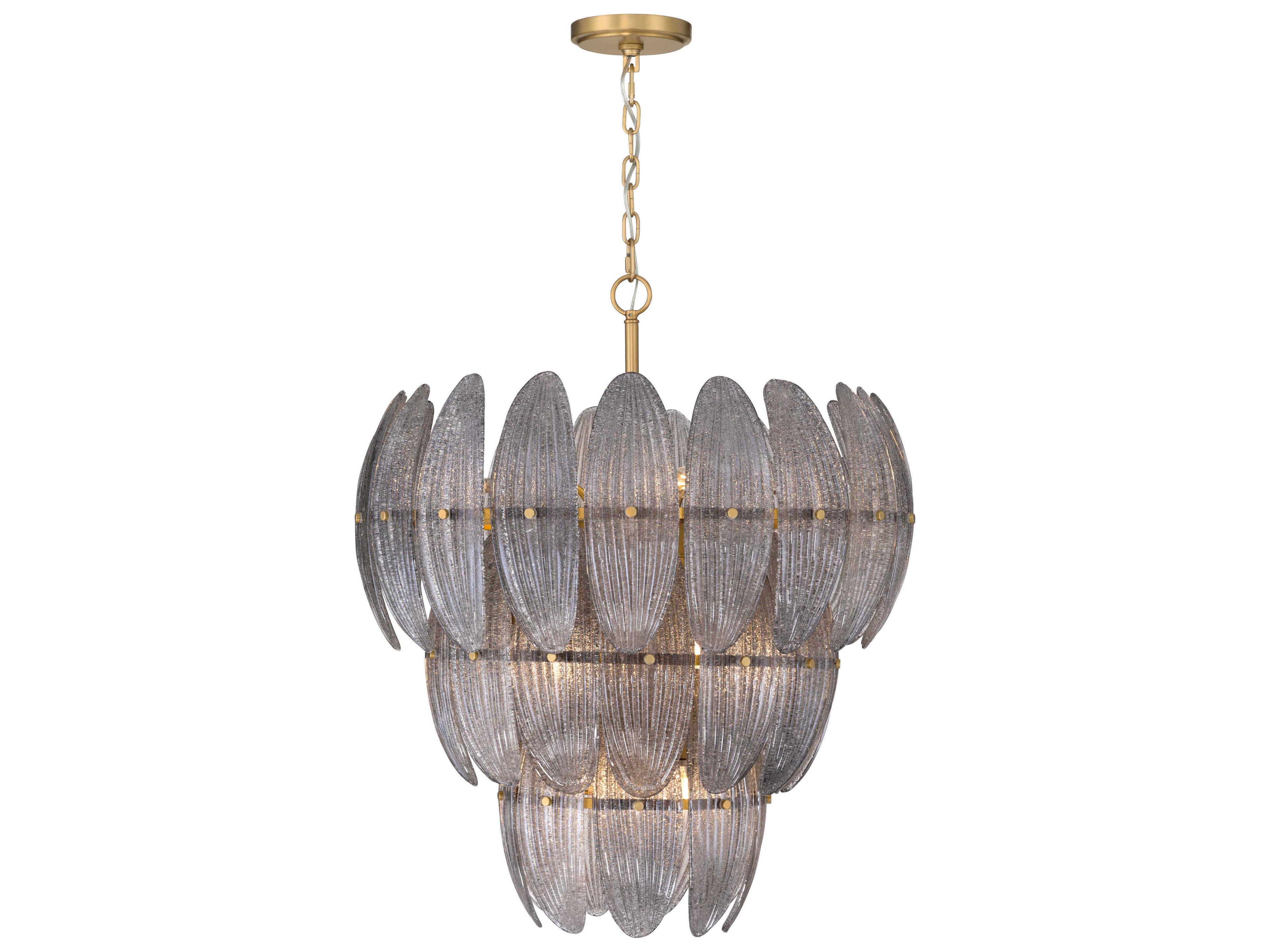 Metropolitan Marclaire 11-Light Legacy Brass Gray Tiered Pendant