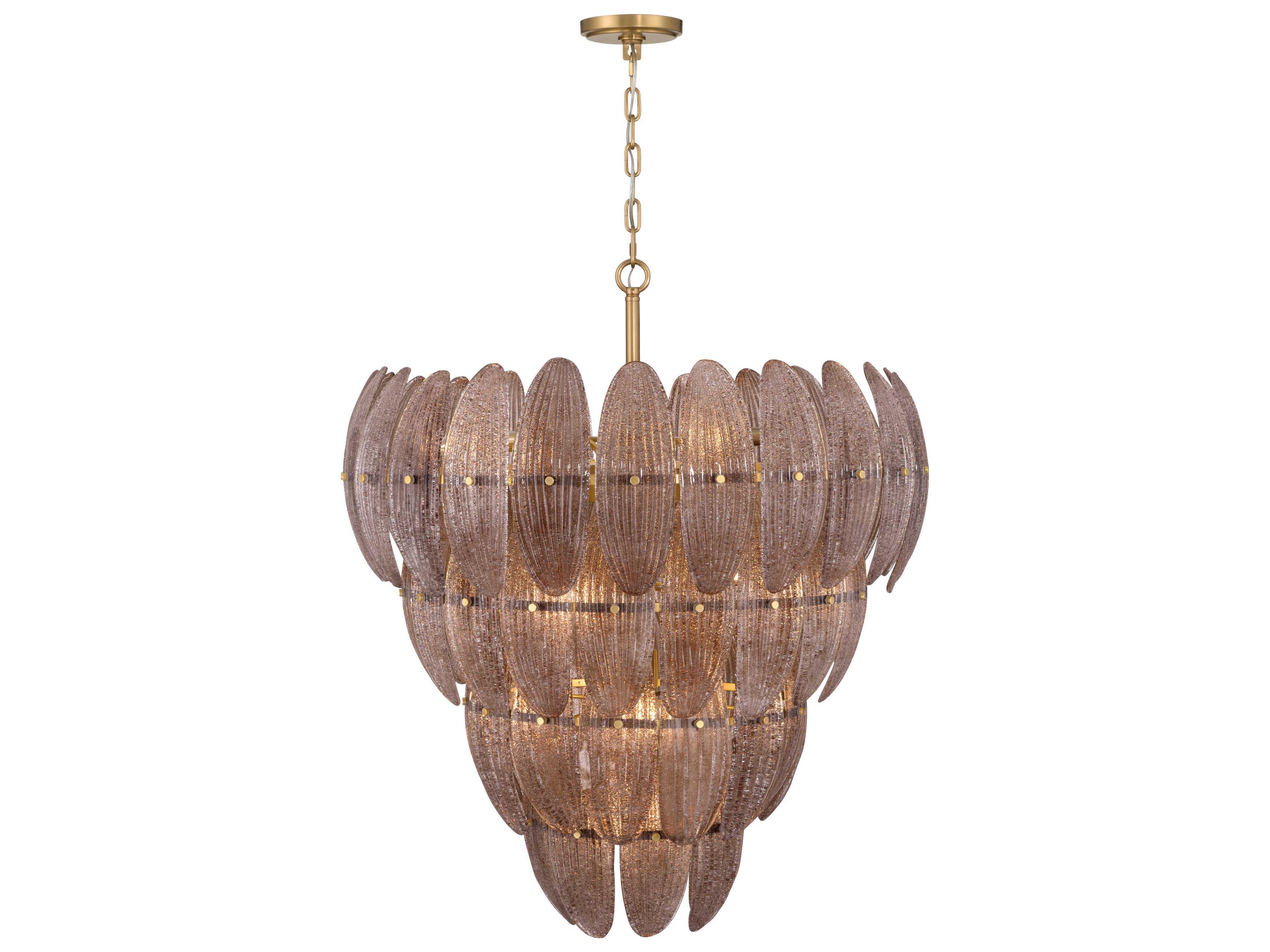 Metropolitan Marclaire 15-Light Legacy Brass Brown Tiered Pendant