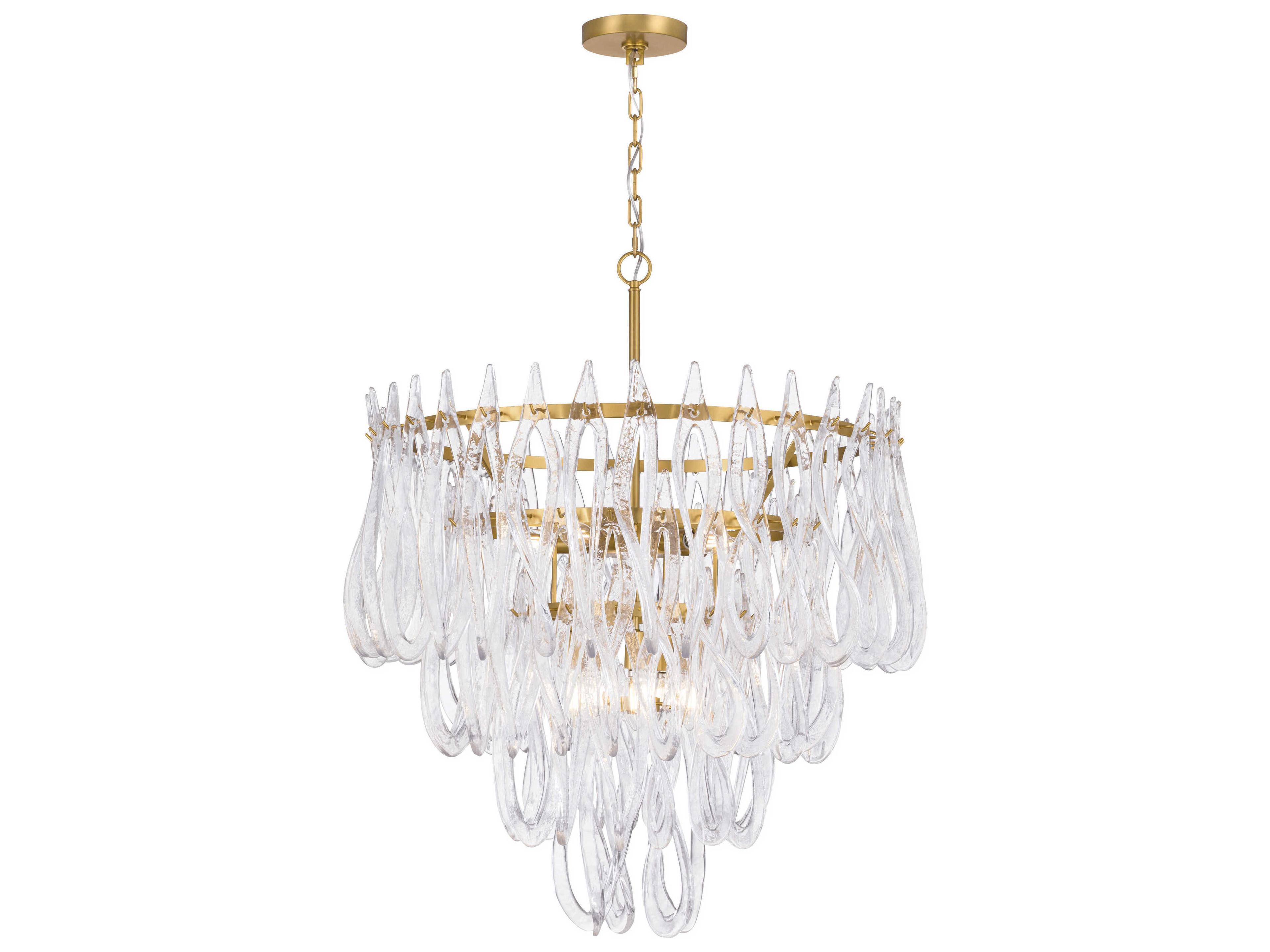 Metropolitan Glassara 10-Light Legacy Brass Tiered Pendant