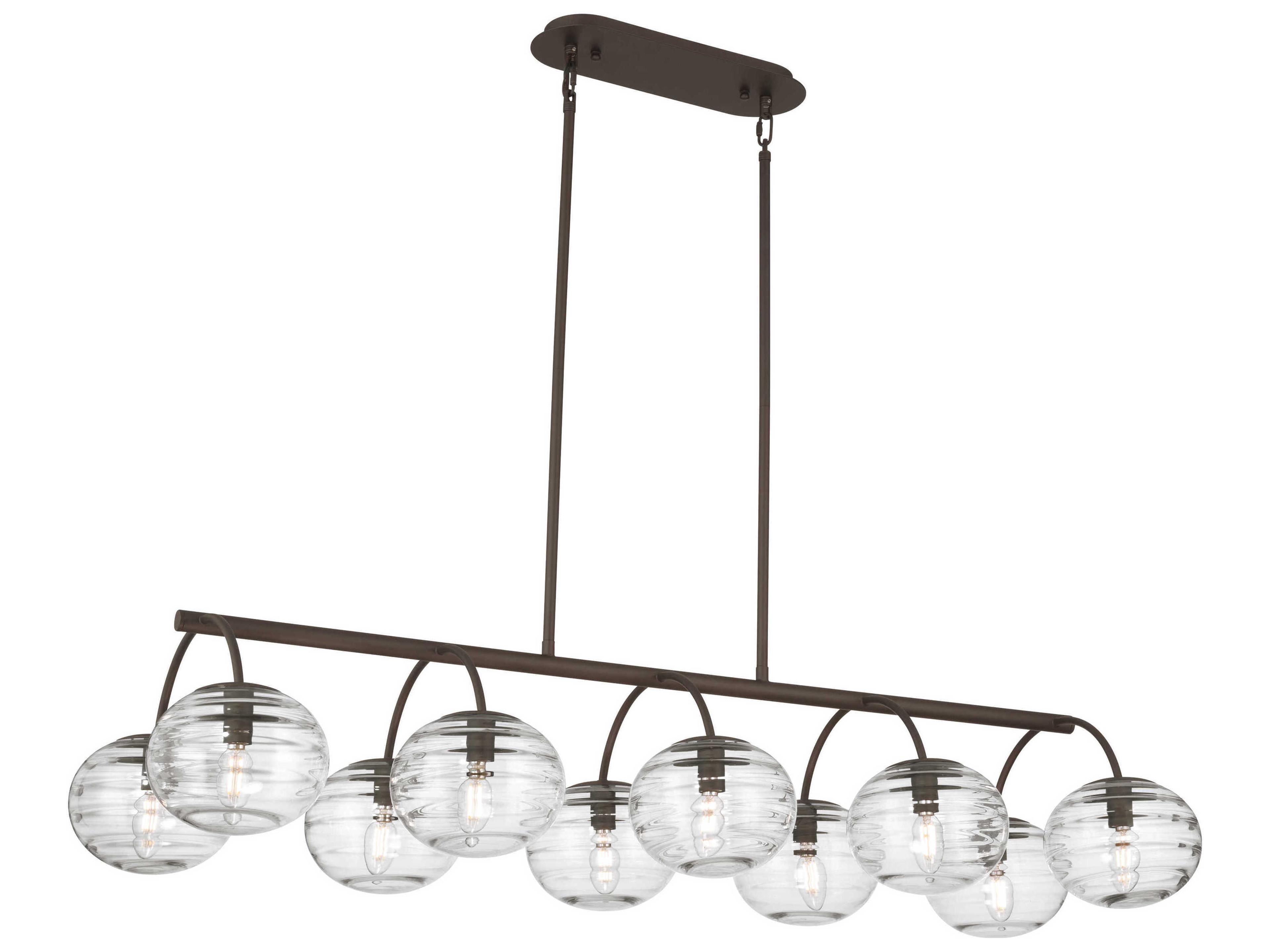 Metropolitan Lenora 10-Light Dark Bronze Globe Island Pendant