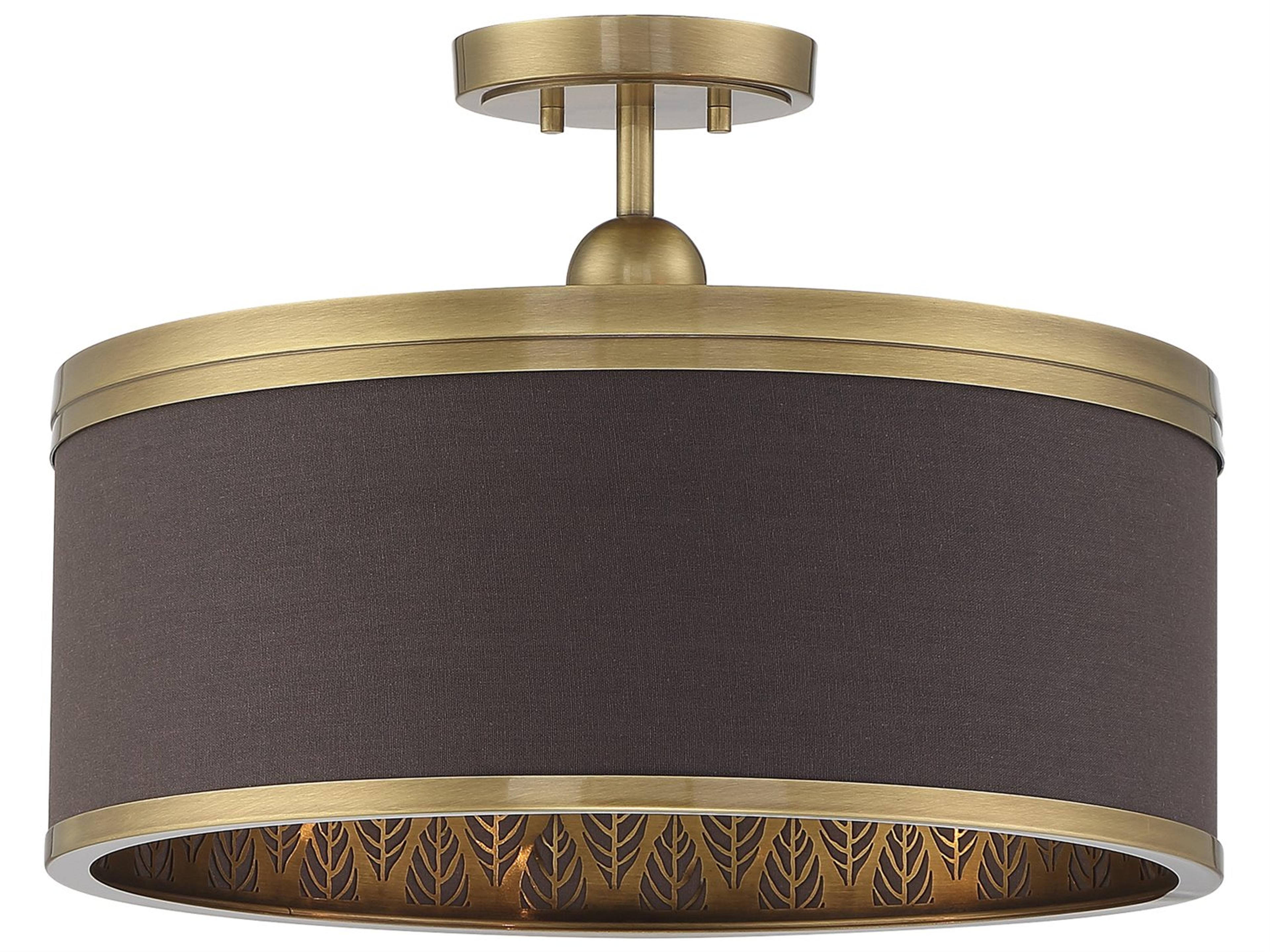 Metropolitan Splendour 4-Light Aged Antique Brass Drum Semi Flush Mount