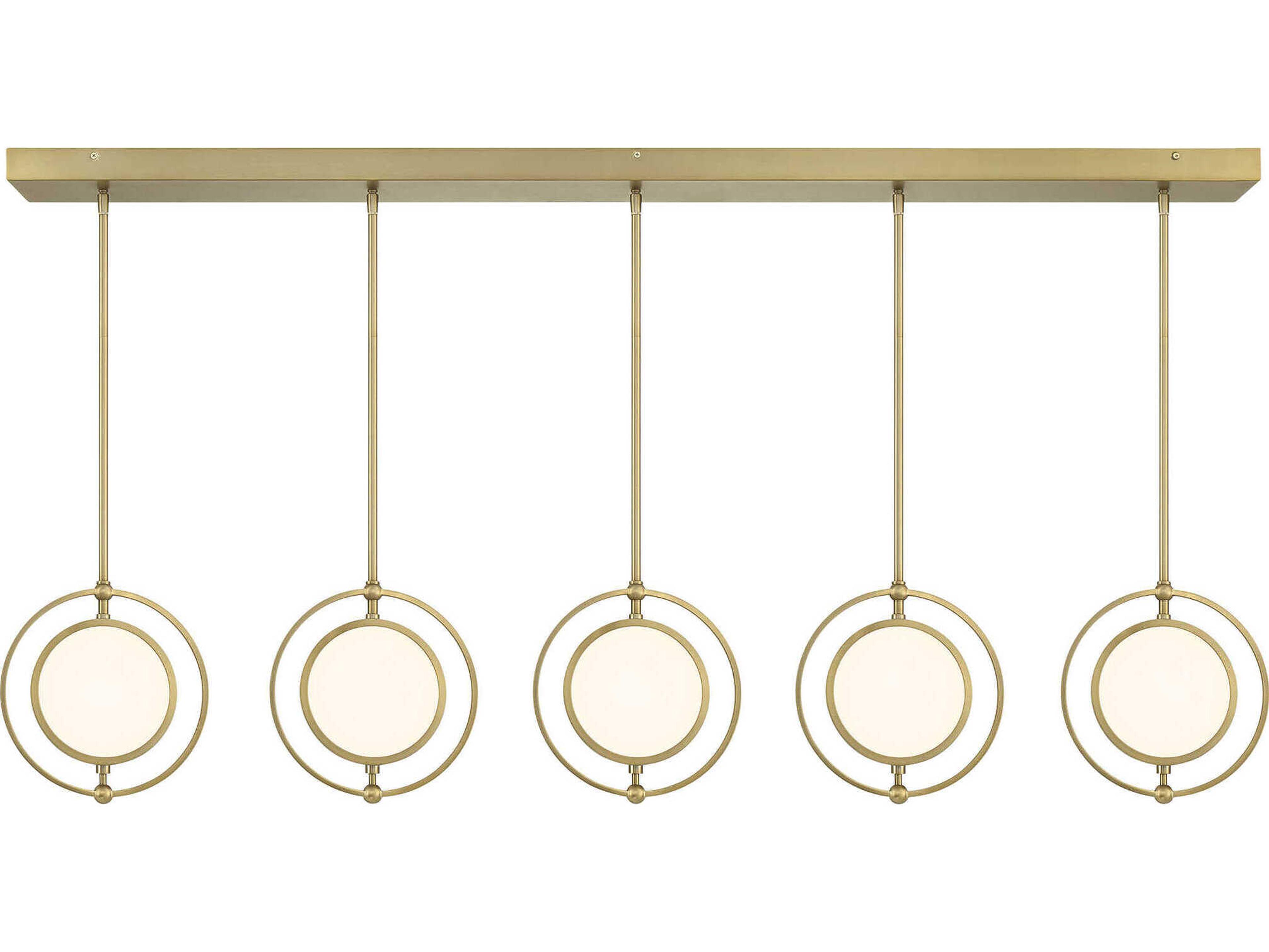 Metropolitan Spectr 5-Light Soft Brass Glass LED Linear Round Island Pendant
