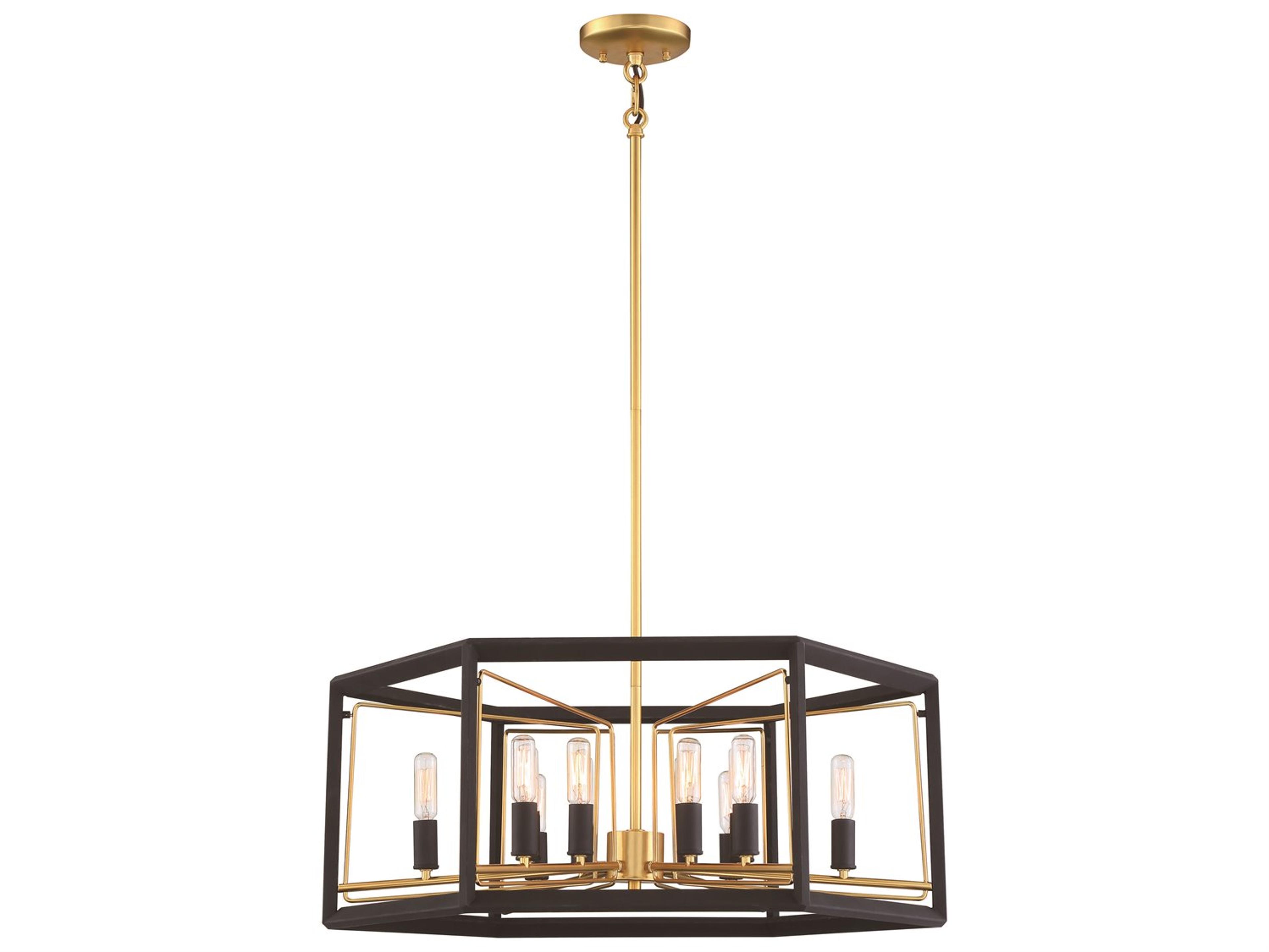 Metropolitan Sable Point 12-Light Sand Coal Honey Gold Black Pendant