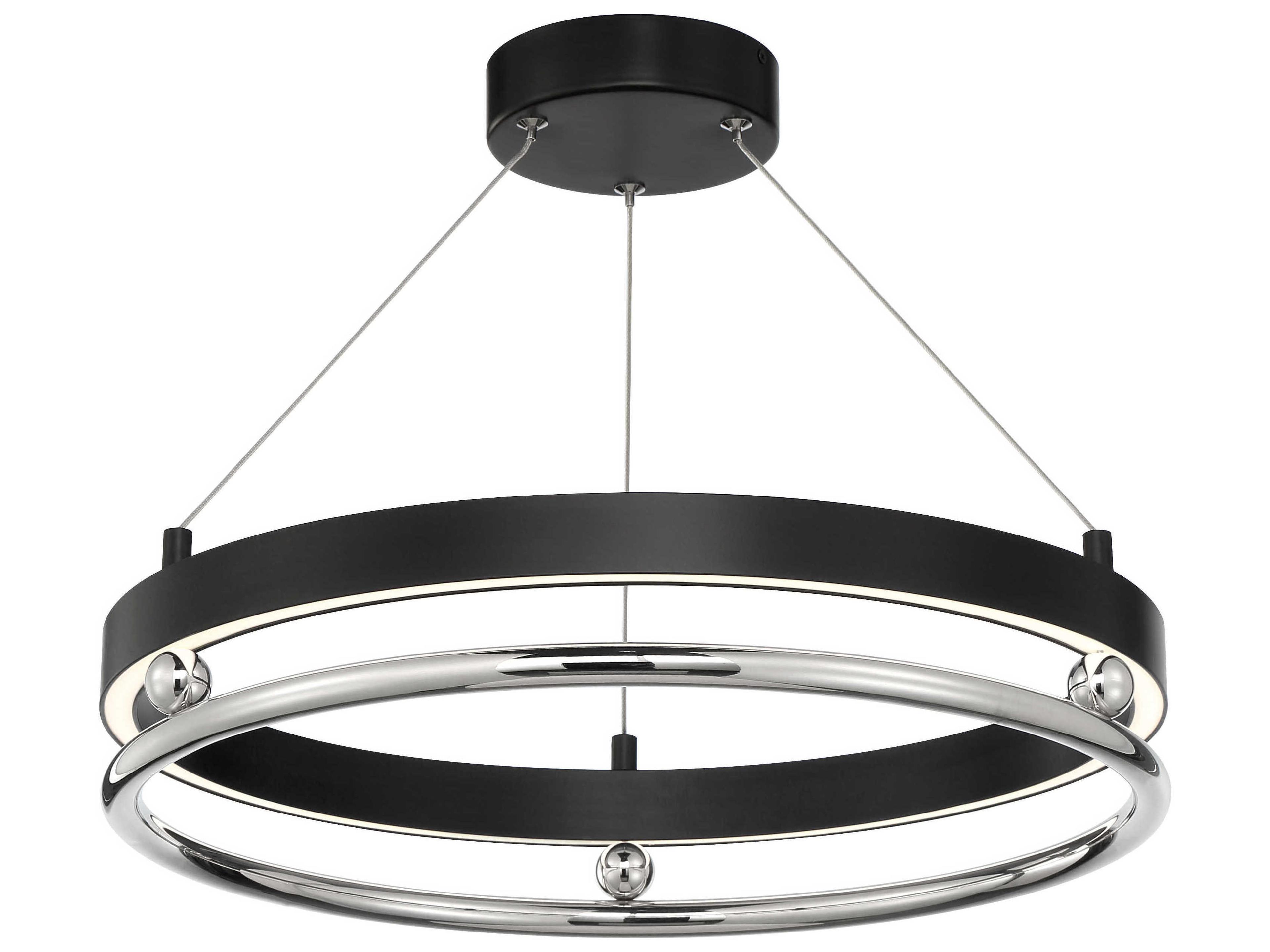 Metropolitan Grande Illusion 1-Light Coal Polished Nickel Black LED Drum Pendant