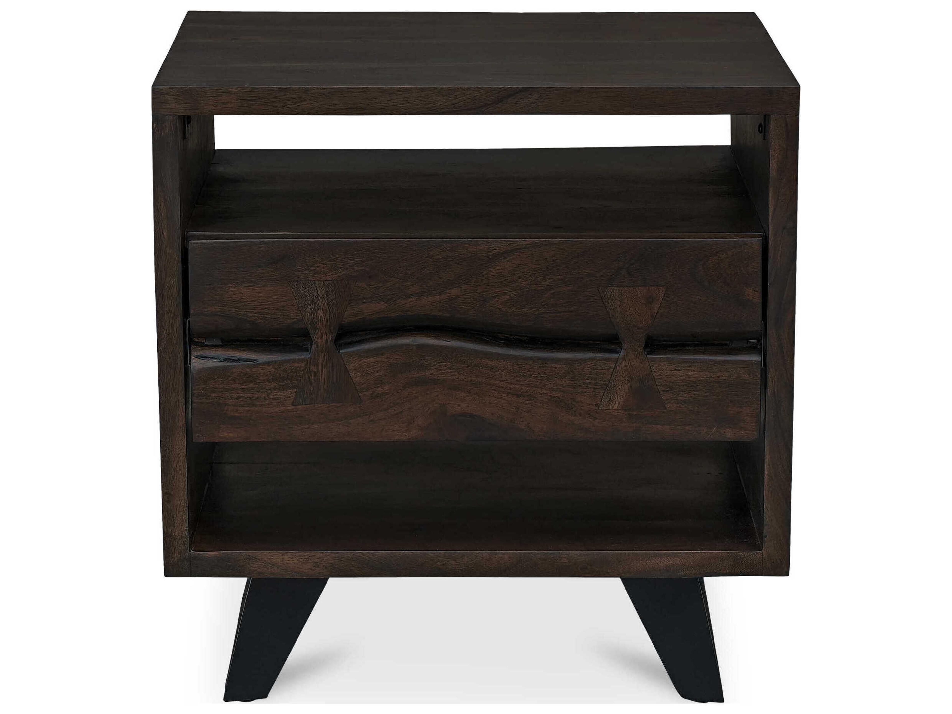 Madagascar 1-Drawer Acacia Wood Nightstand