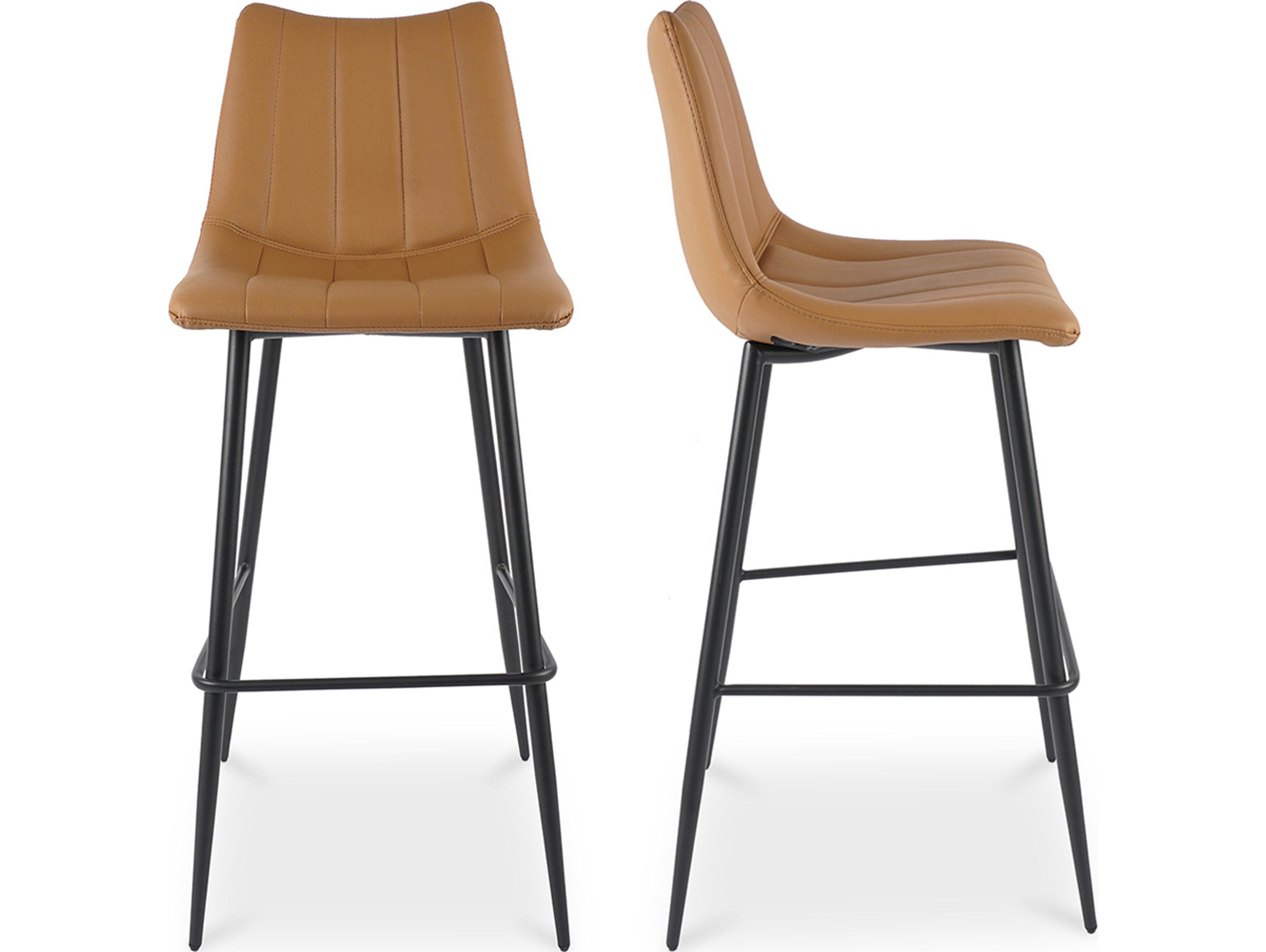 Moe's Home Alibi Leather Tan Bar Stool - Set of Two