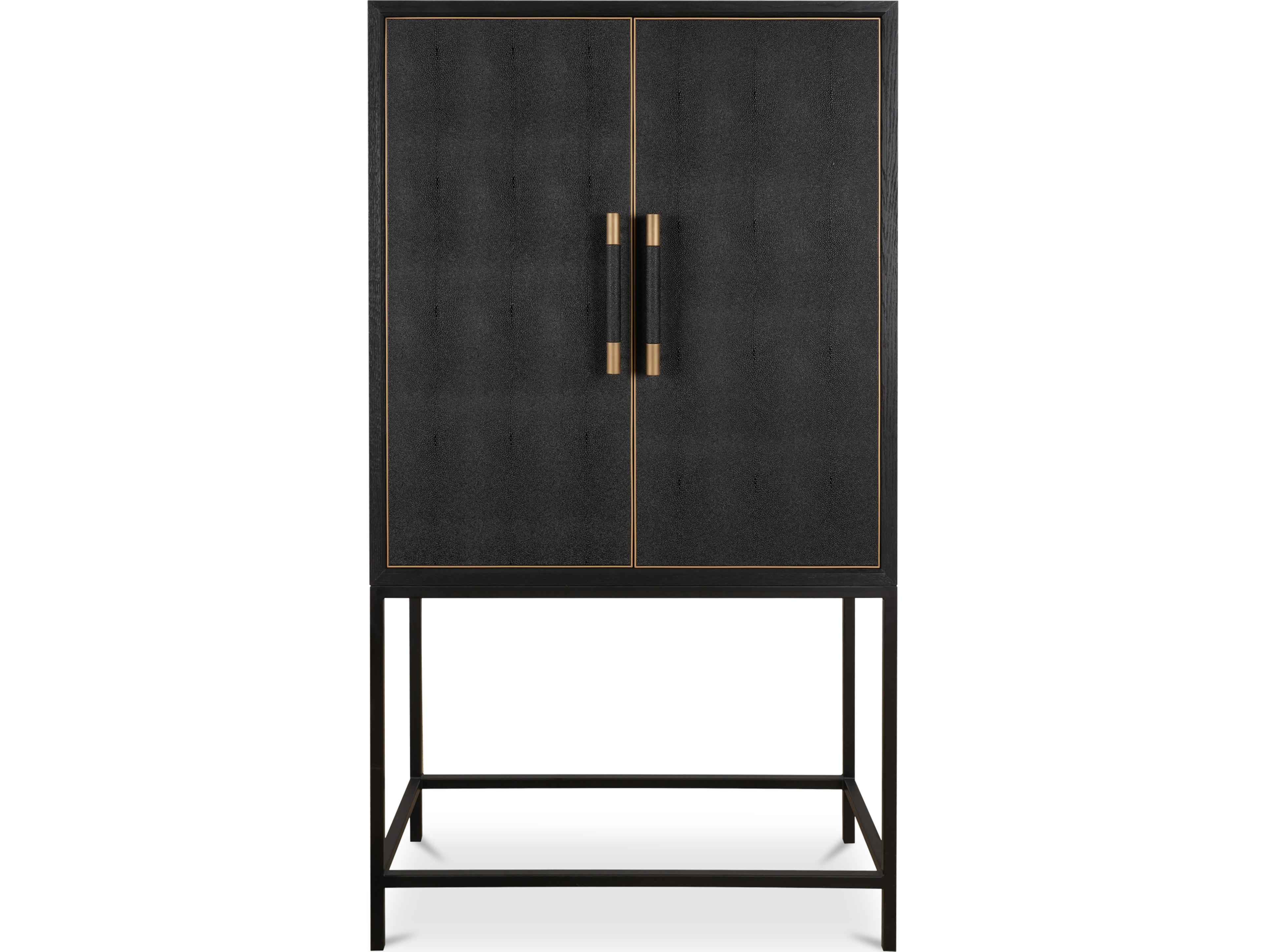 Mako Black Solid Wood Display Cabinet