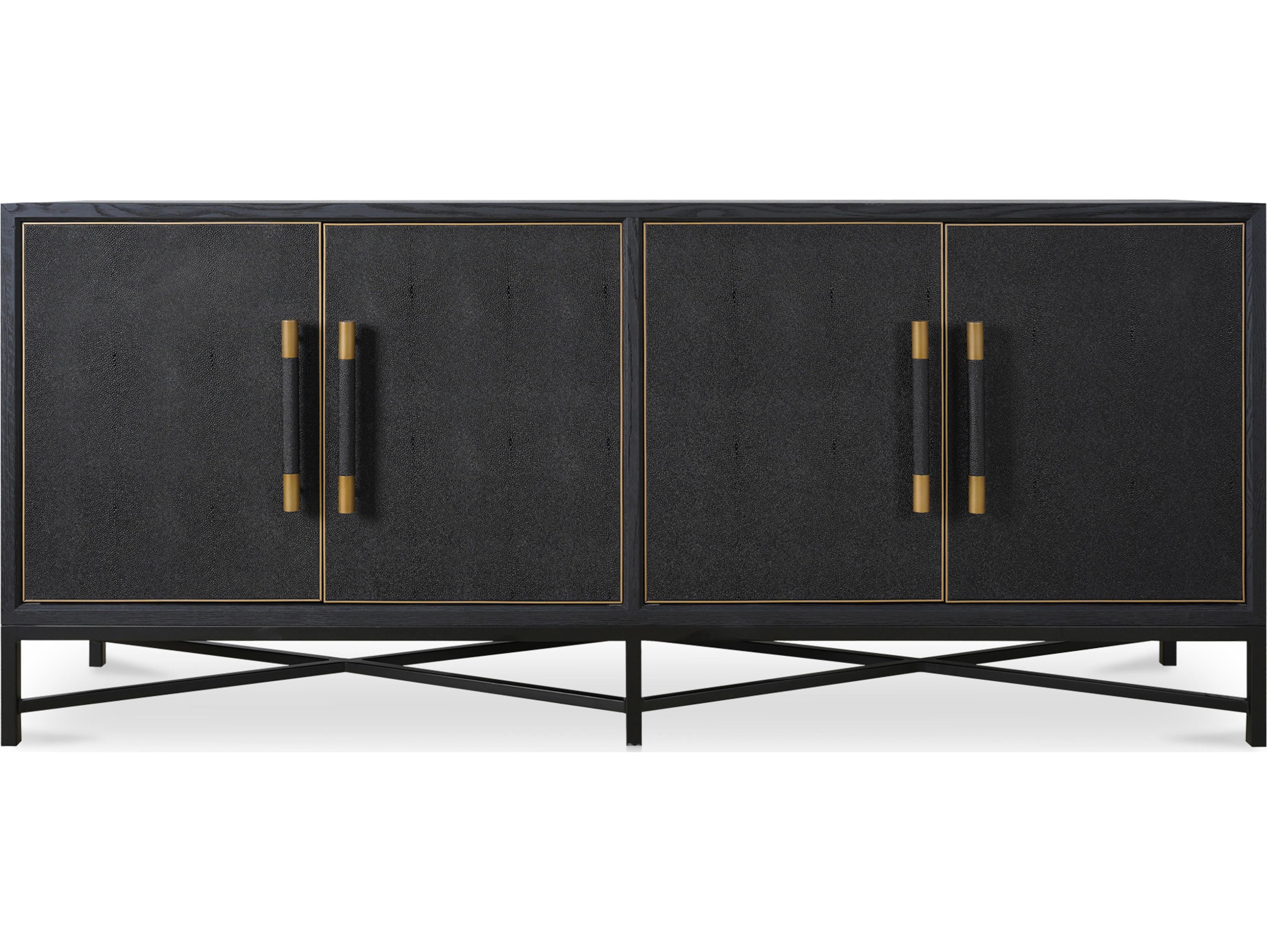 Moe's Home Mako 76" Oak Wood Black Sideboard