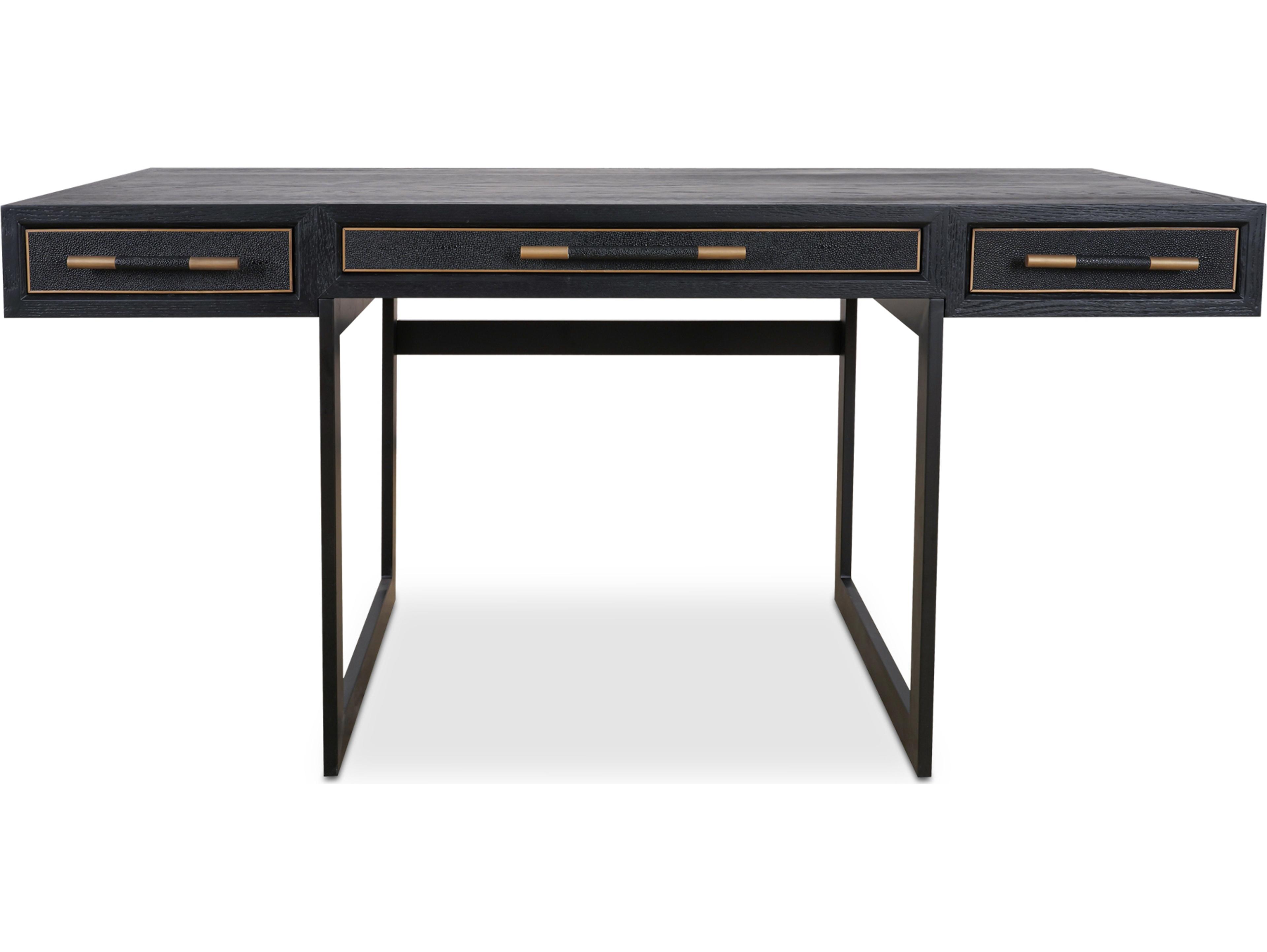 Mako Black Solid Wood Writing Desk