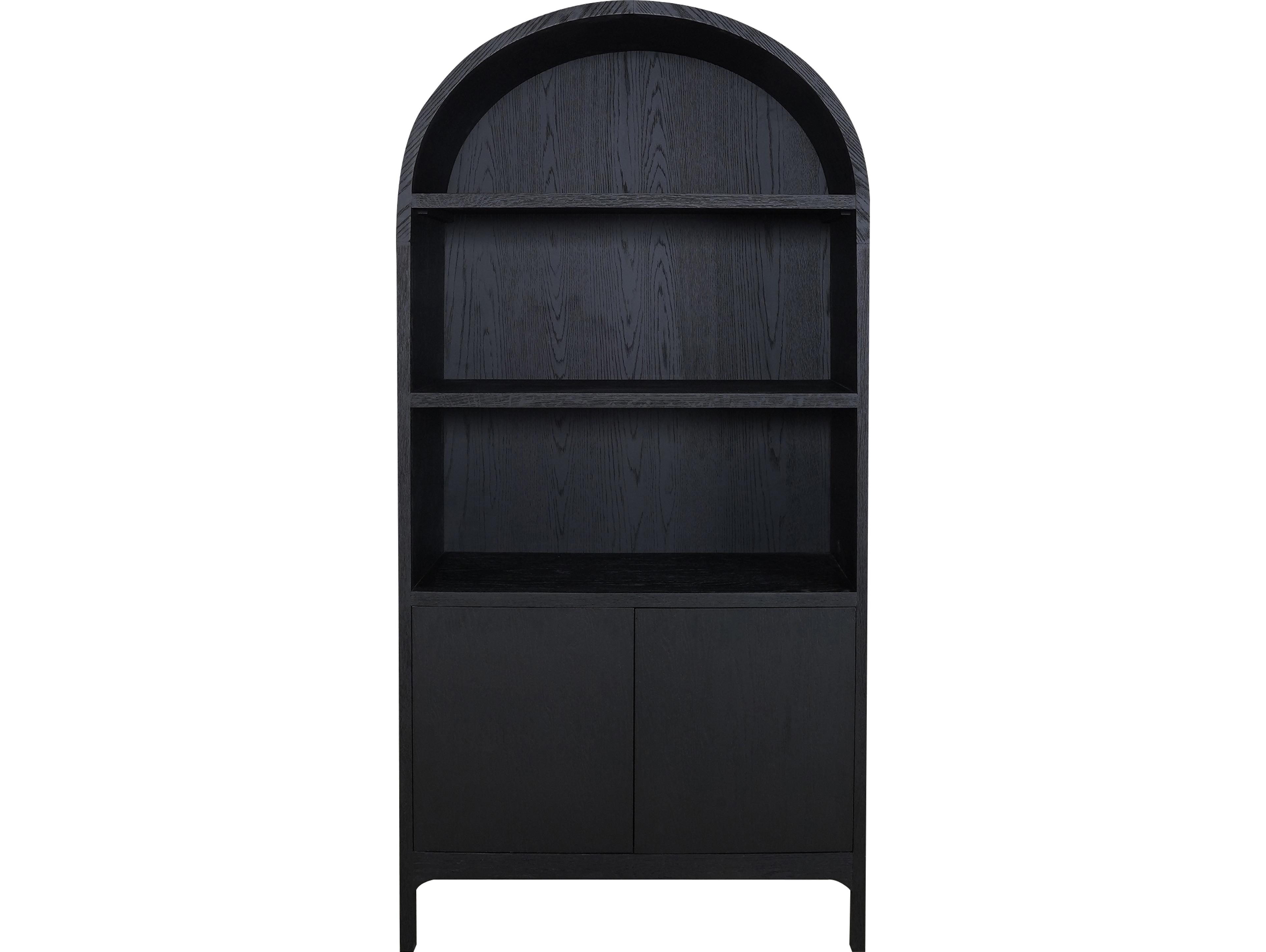 Moe's Home Wilde Oak Wood Black Display Cabinet