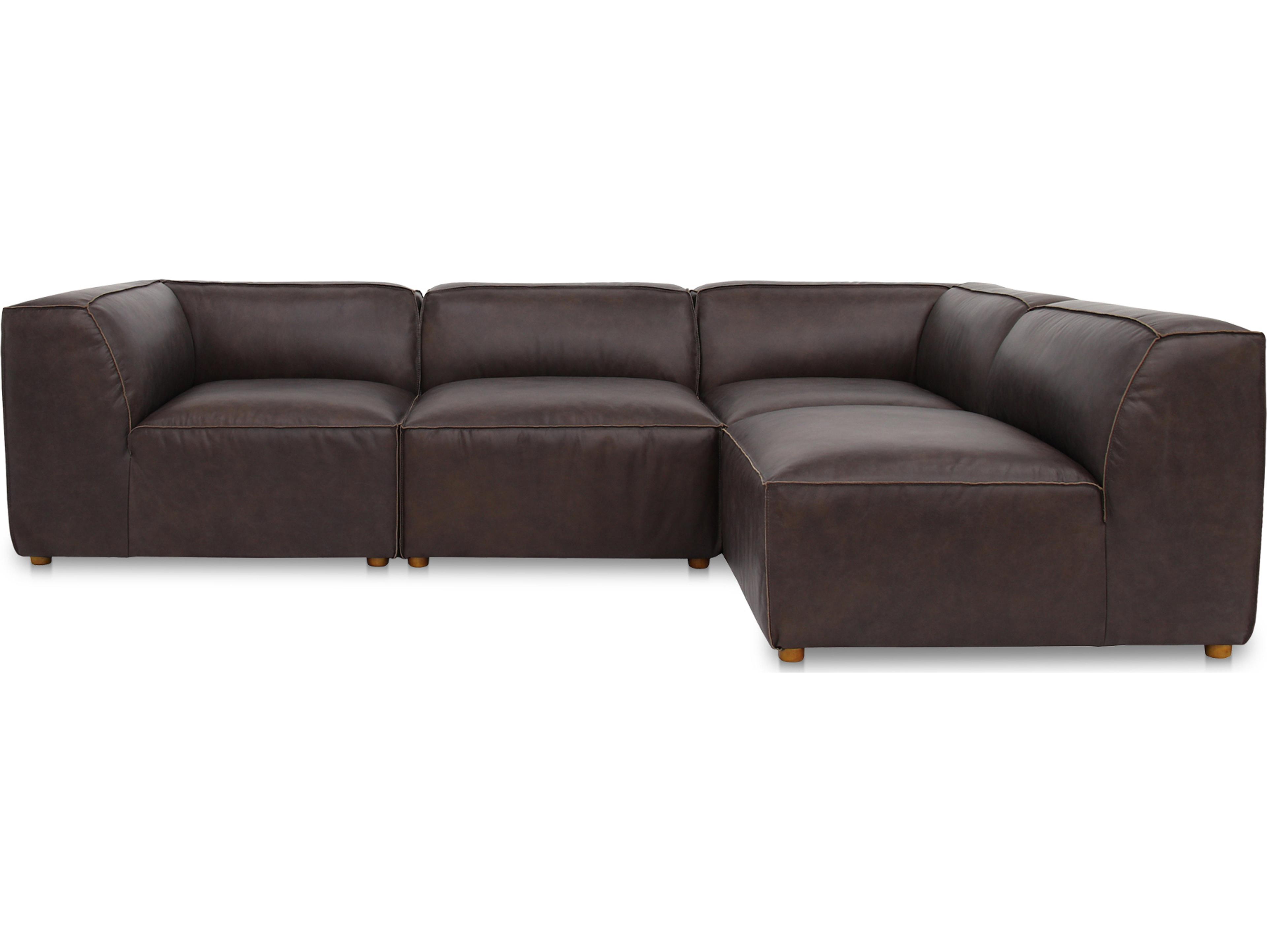 Moe's Home Form Brown Leather Sectional Sofa