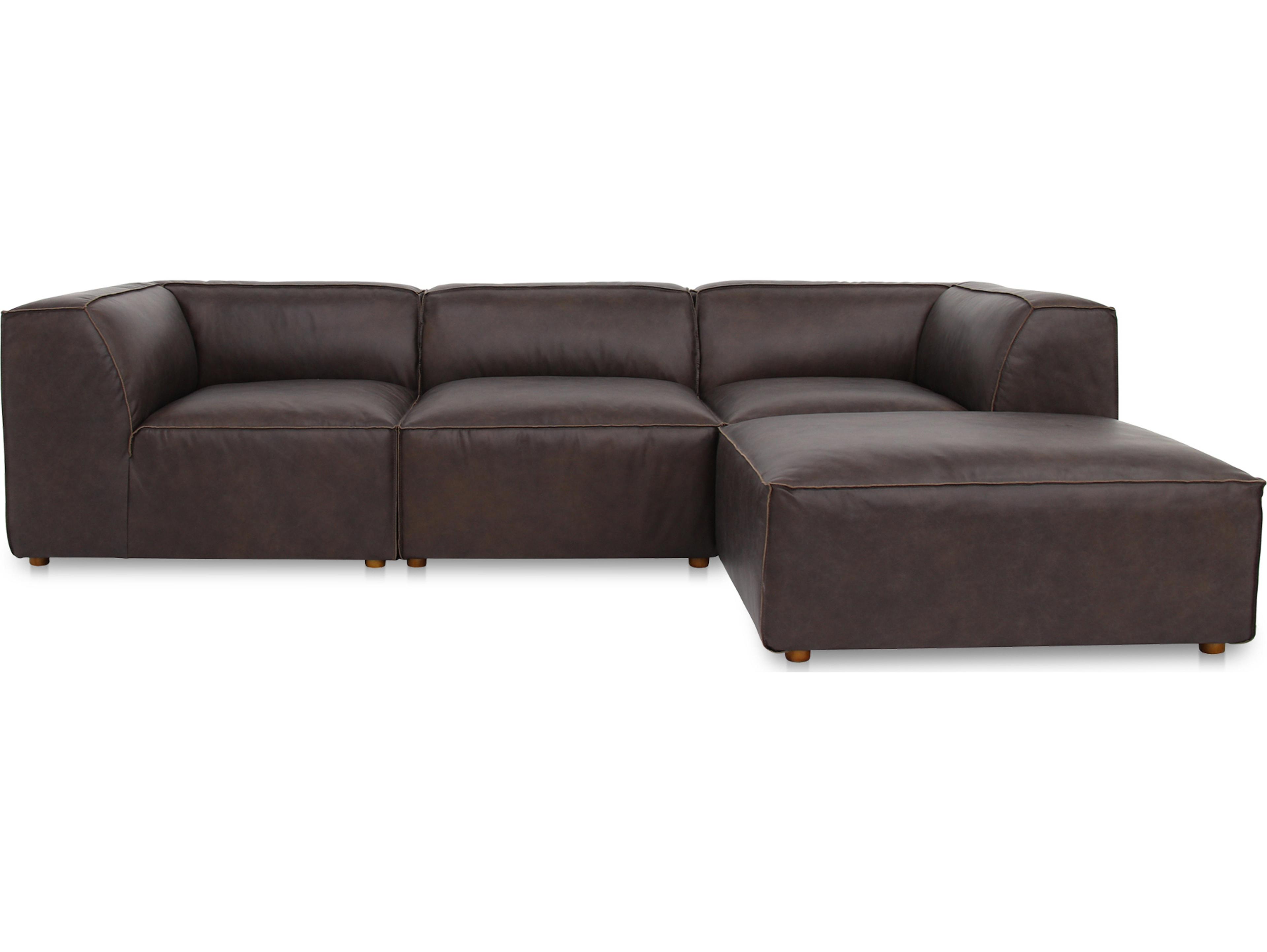 Moe's Home Form Brown Leather Sectional Sofa
