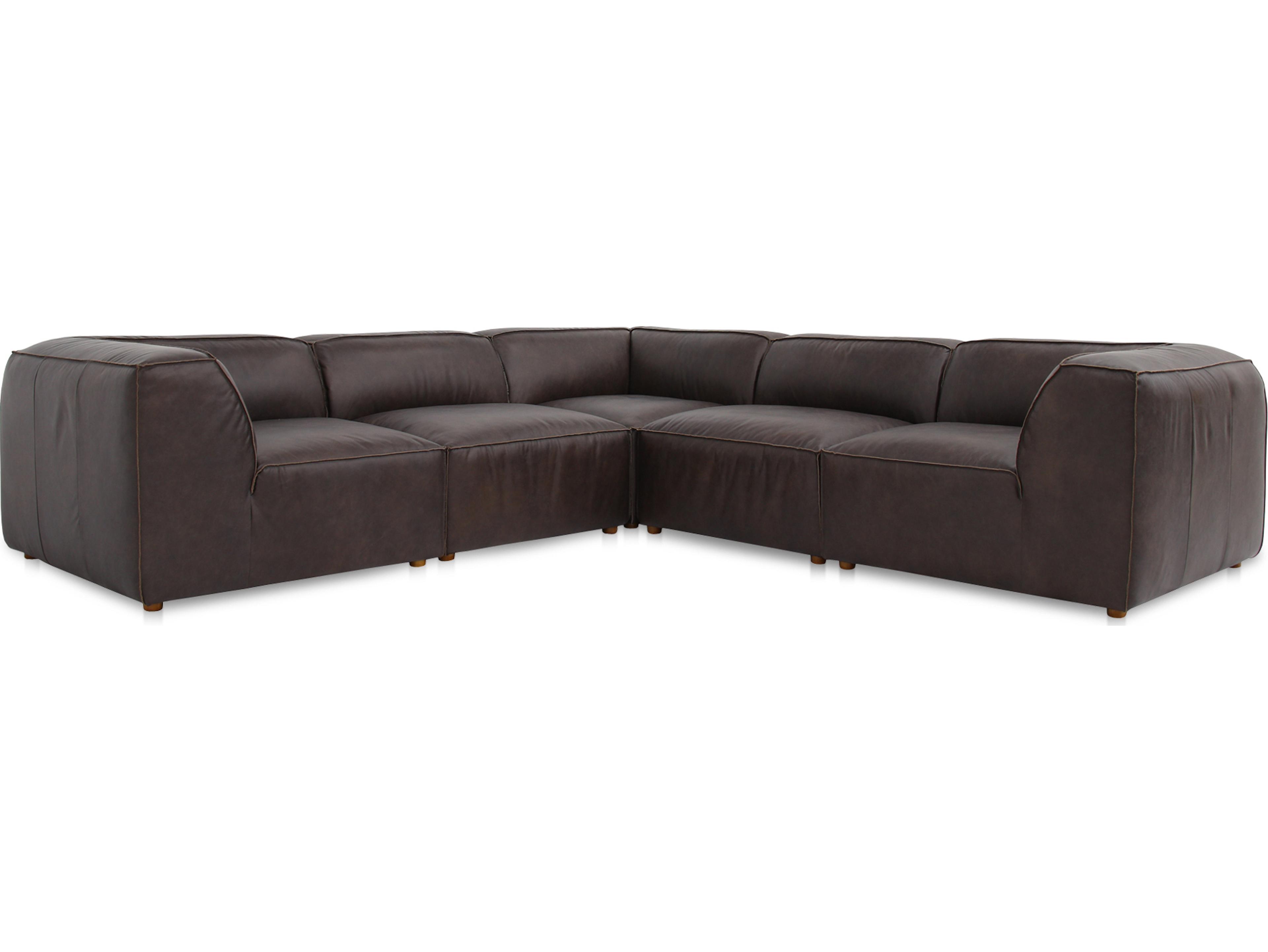 Moe's Home Form Brown Upholstered Sectional Sofa