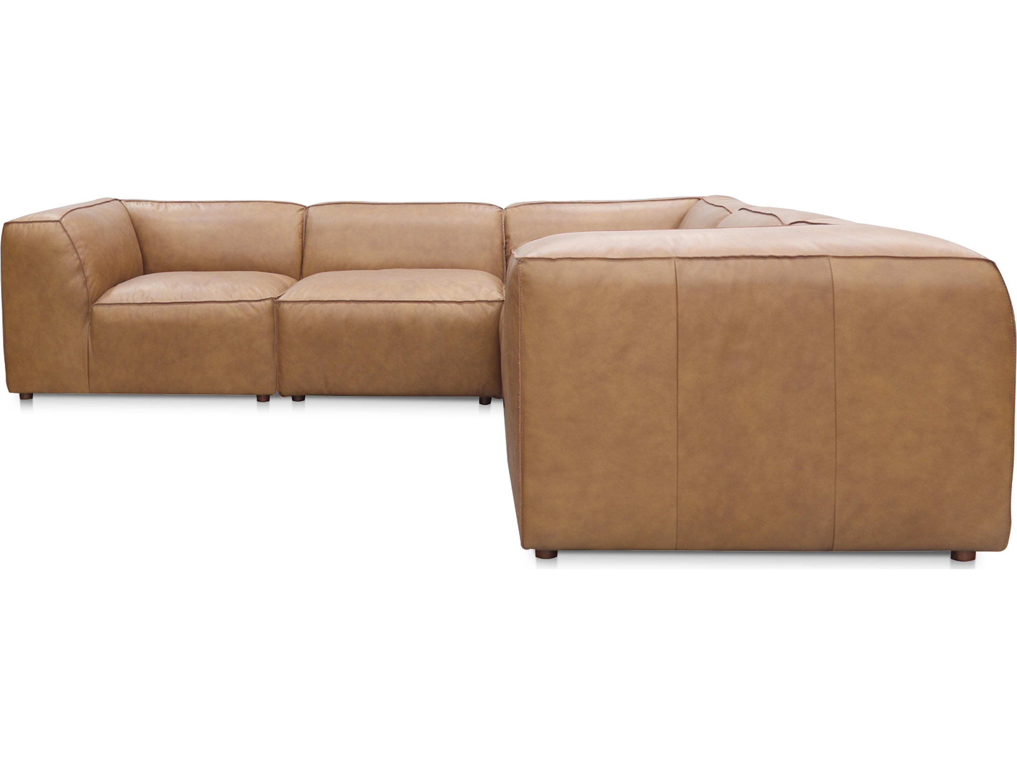 Moe's Home Form Brown Leather Sectional Sofa