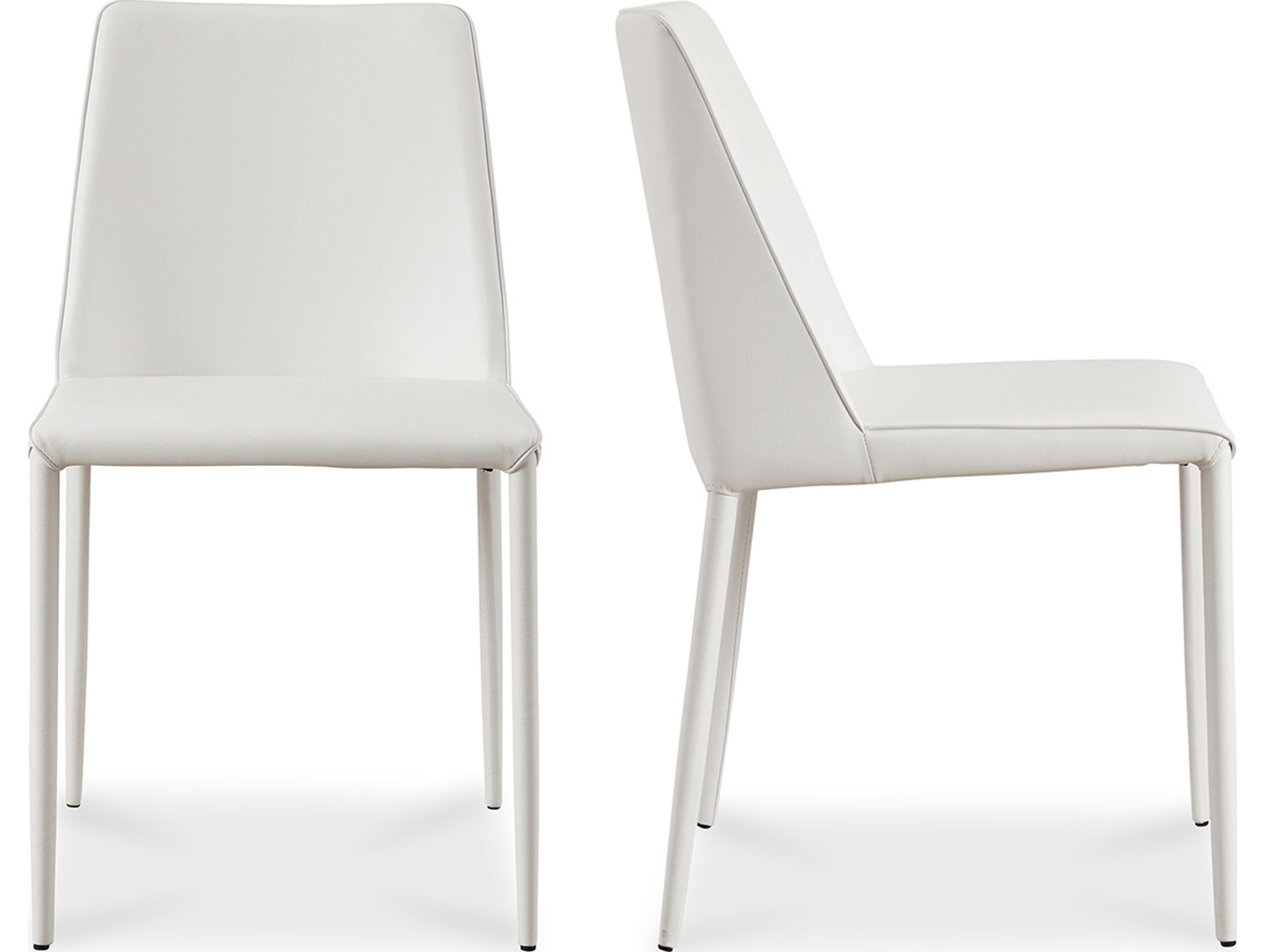 Moe's Home White Upholstered Side Dining Chair - Set of Two