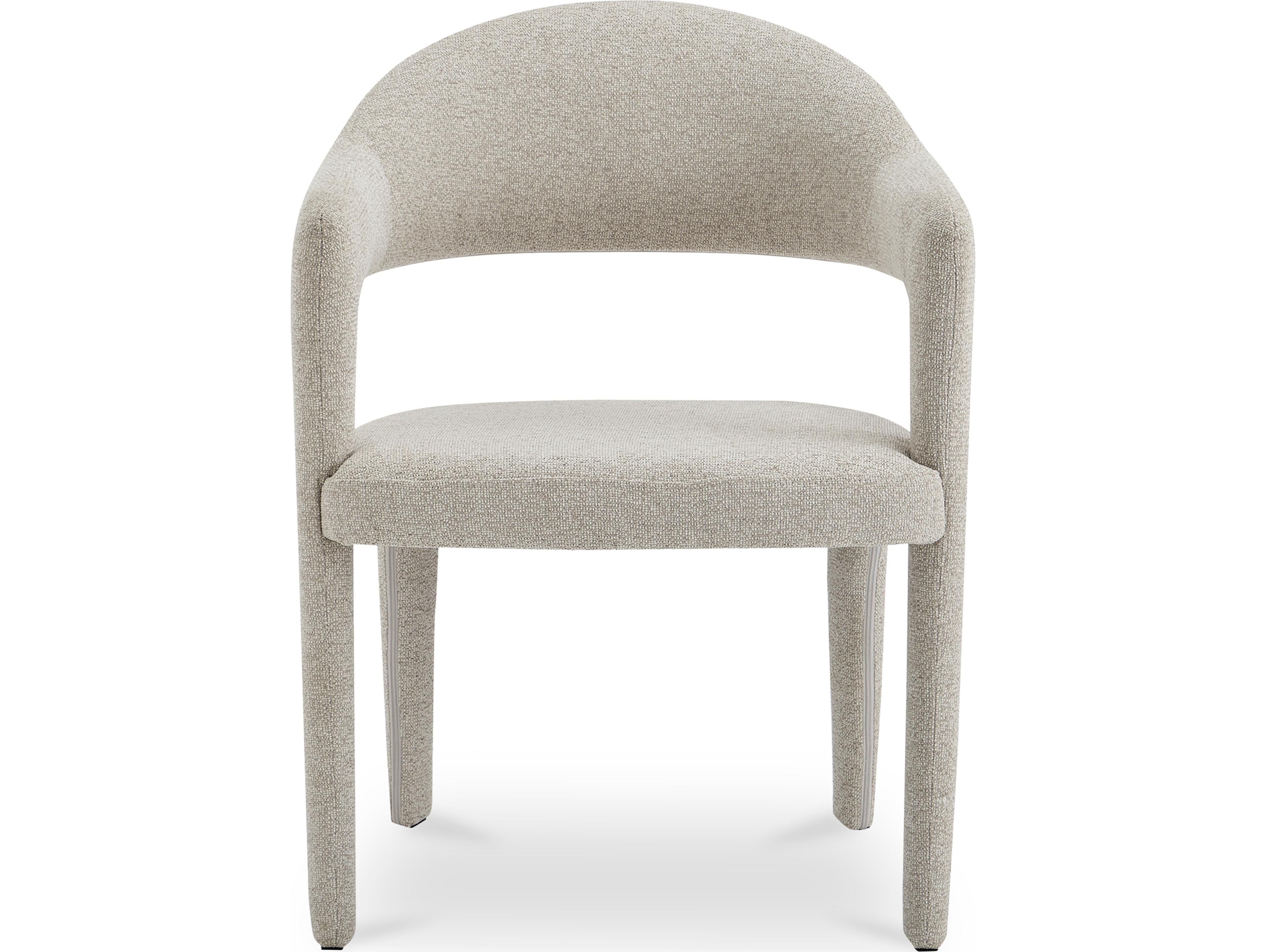 Moe's Home Martens Beige Upholstered Arm Dining Chair