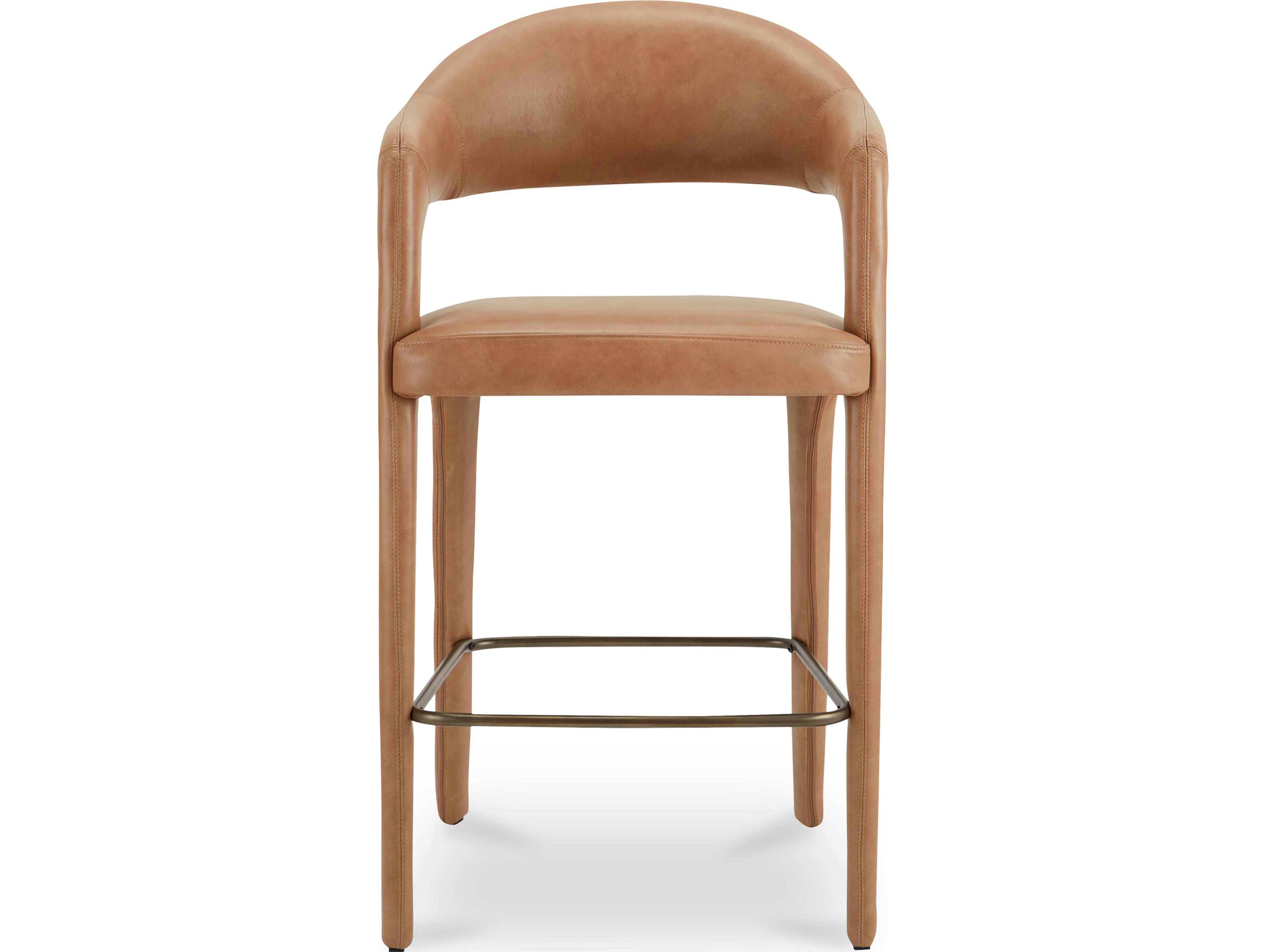 Moe's Home Martens Brown Leather Plywood Bar Stool