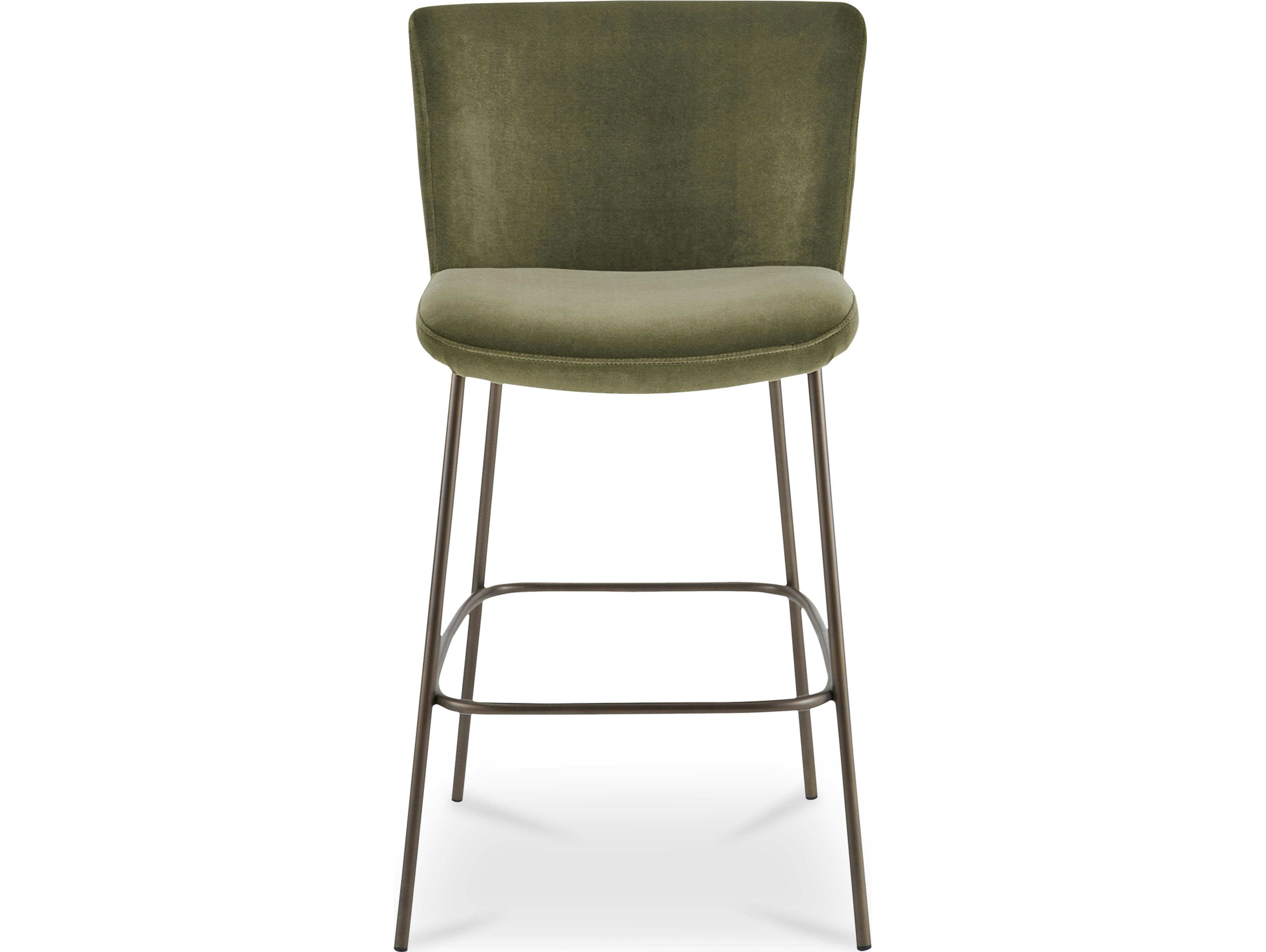 Moe's Home Early Faux Green Mohair Bar Stool