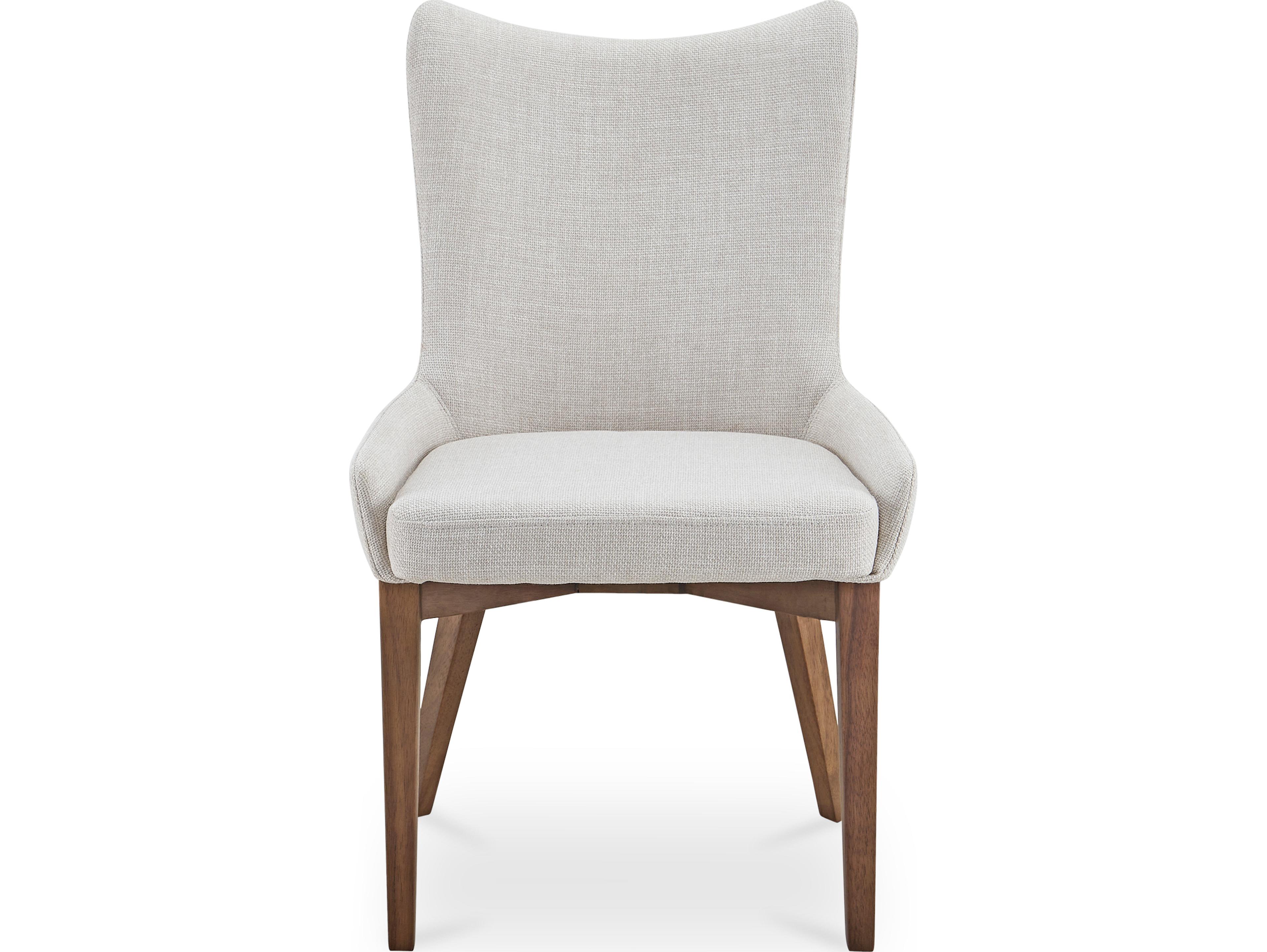 Moe's Home Potter Rubberwood Beige Upholstered Armless Dining Chair