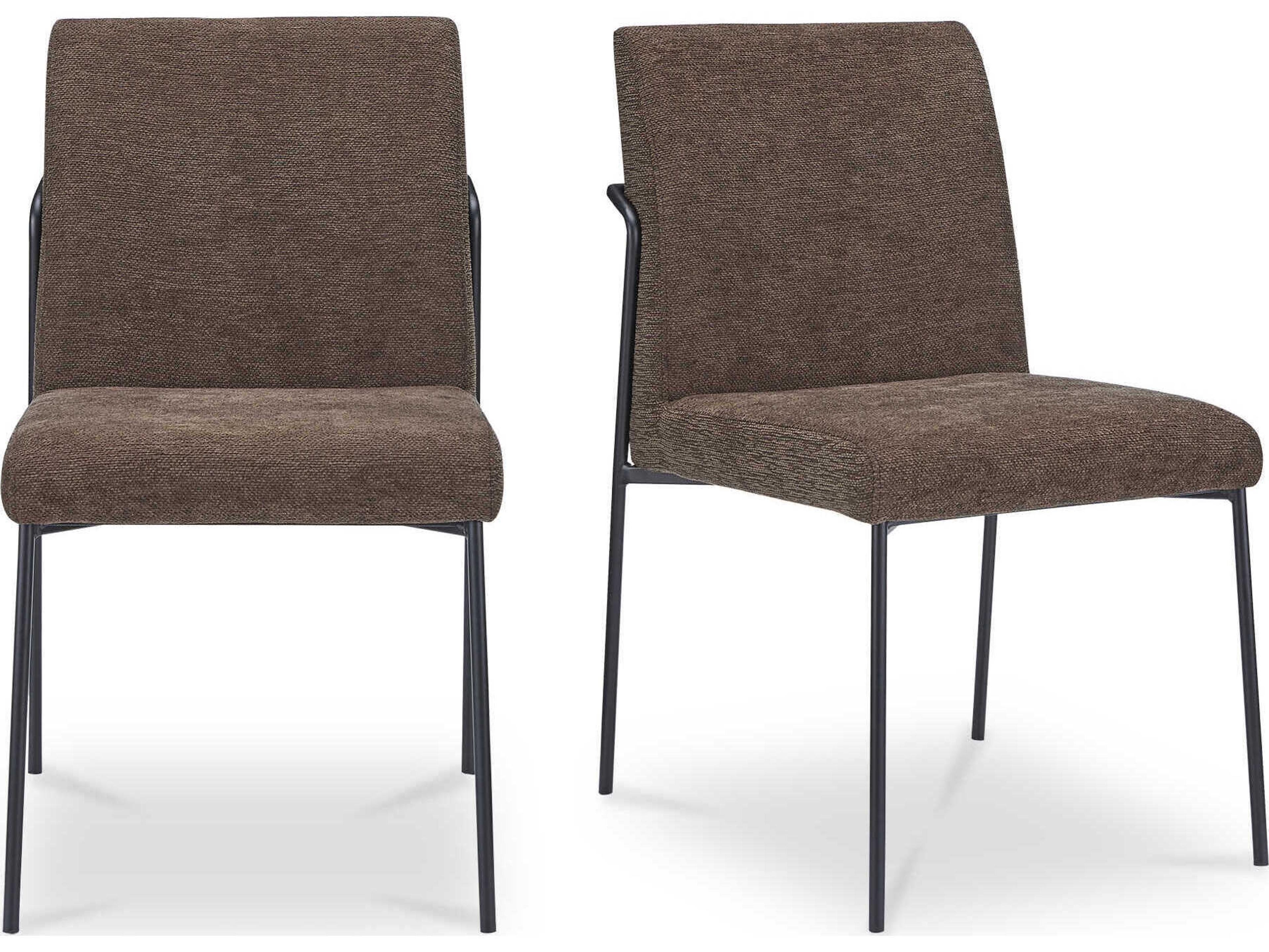 Moe's Home Danny Plywood Brown Upholstered Armless Dining Chair Set of 2