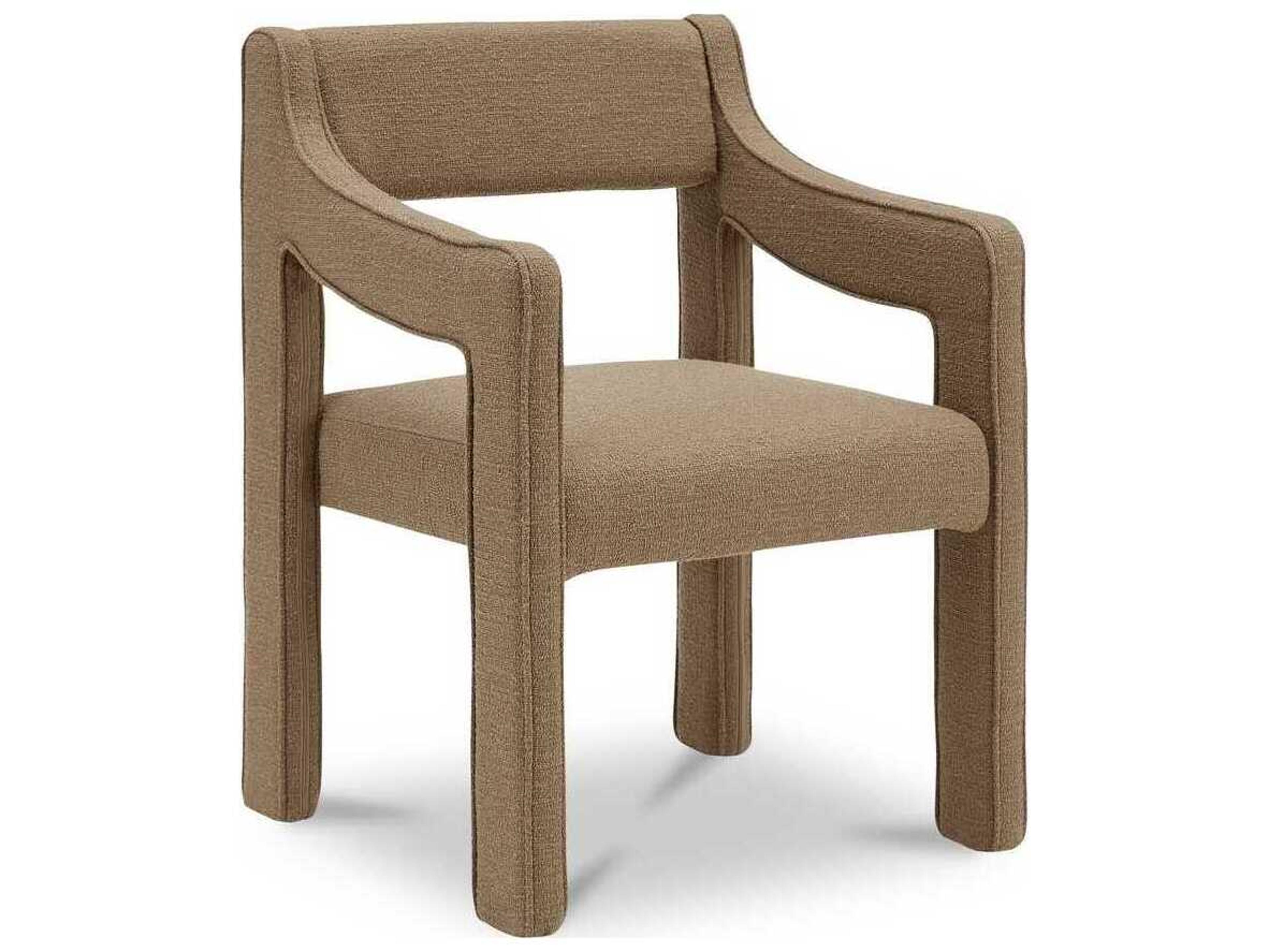 Moe's Home Elise Plywood Brown Upholstered Arm Dining Chair
