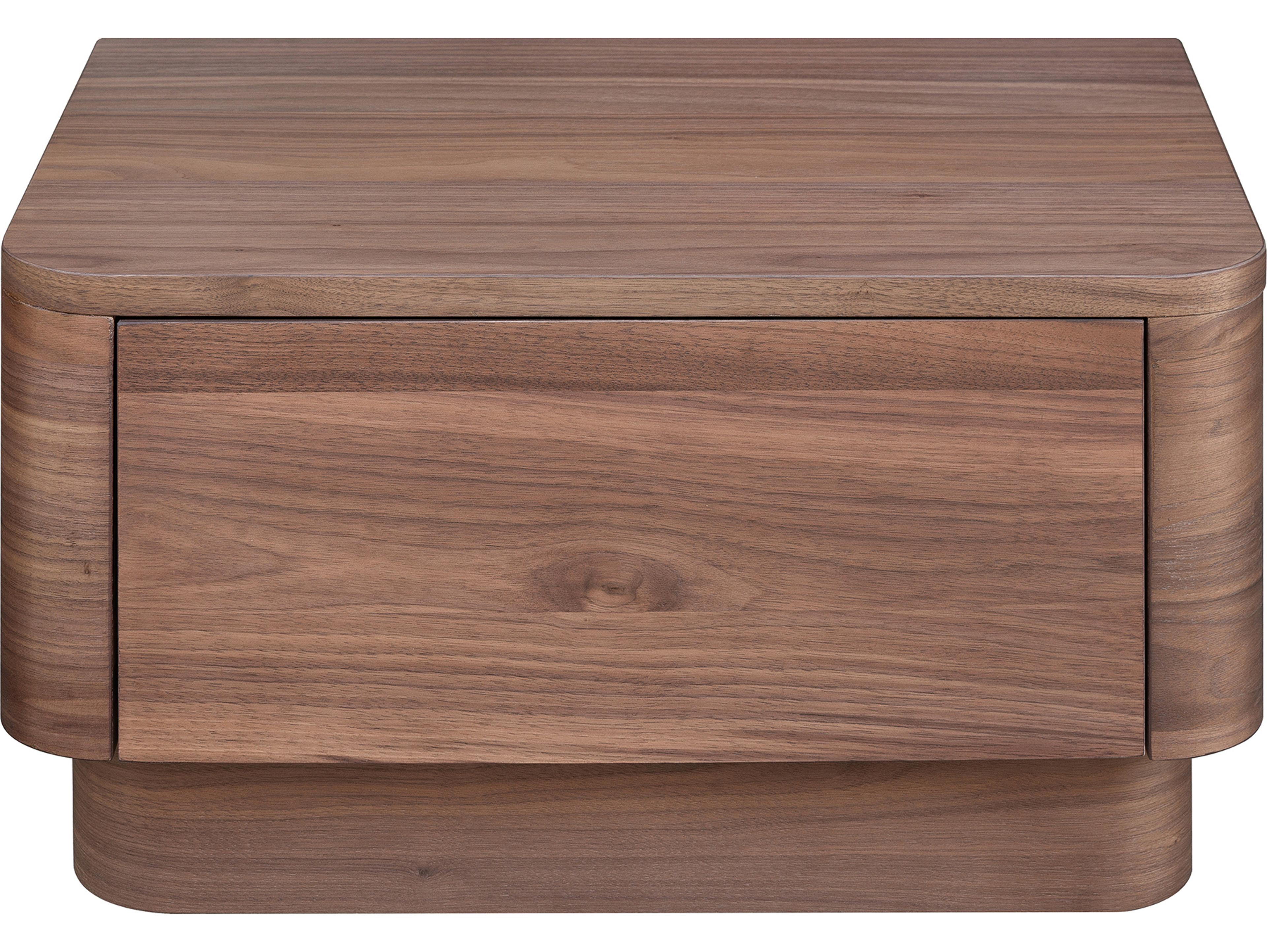 Moe's Home Round Off 1-Drawer Rubberwood Nightstand