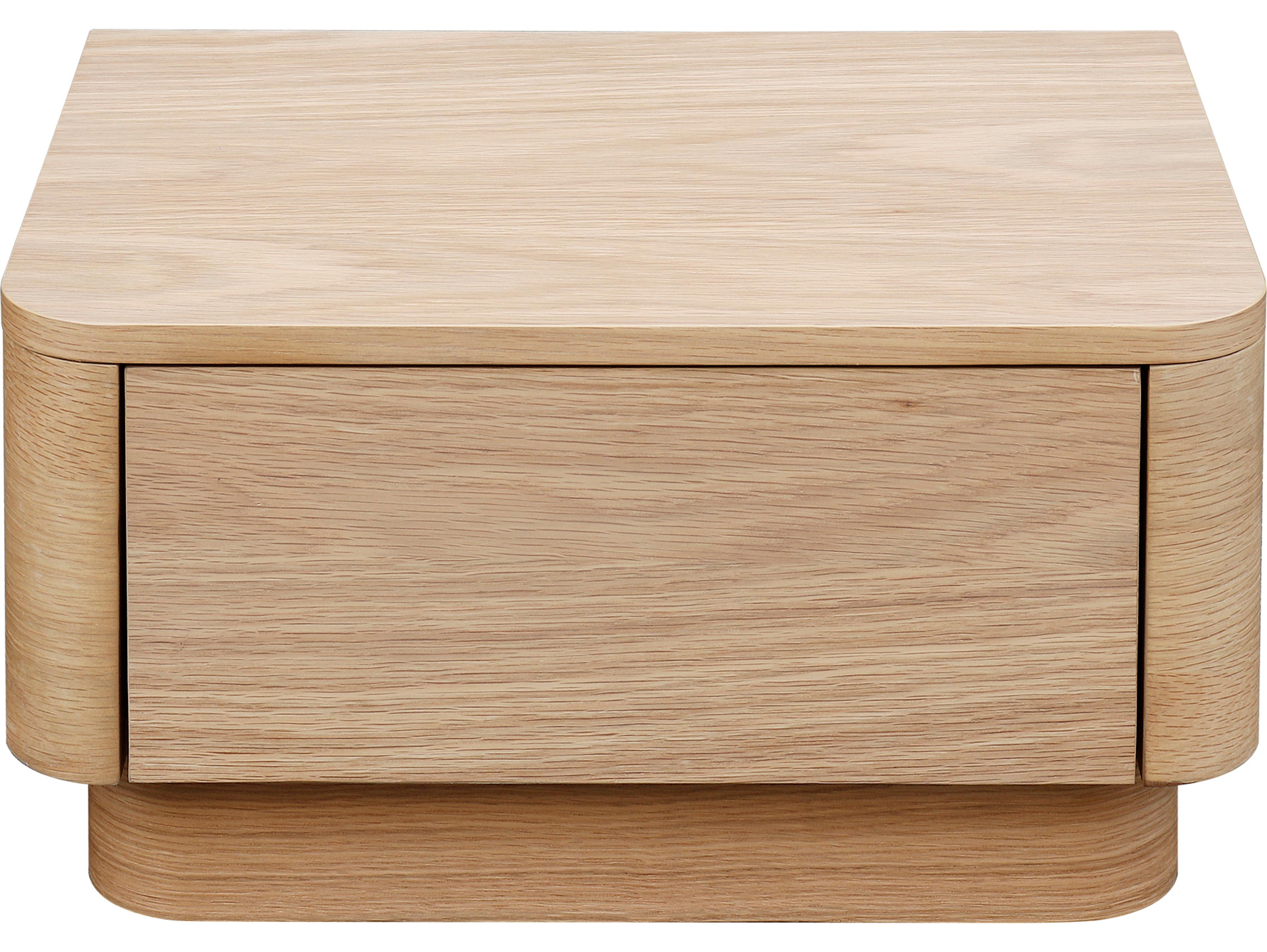 Moe's Home Round Off 1-Drawer Brown Oak Wood Nightstand